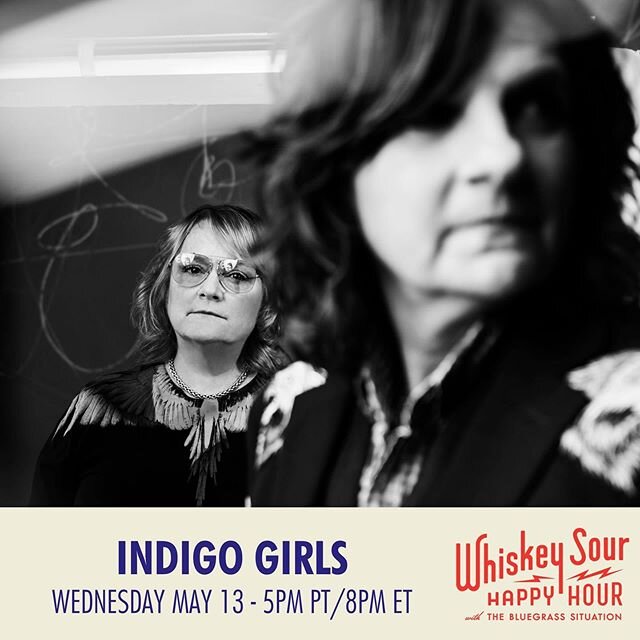 Watch @thebluegrasssituation&rsquo;s Whisky Sour Happy Hour tonight at 8:00pm ET to see an Indigo Girls performance along with a whole host of other incredible artists! Visit www.thebluegrasssituation.com to watch!