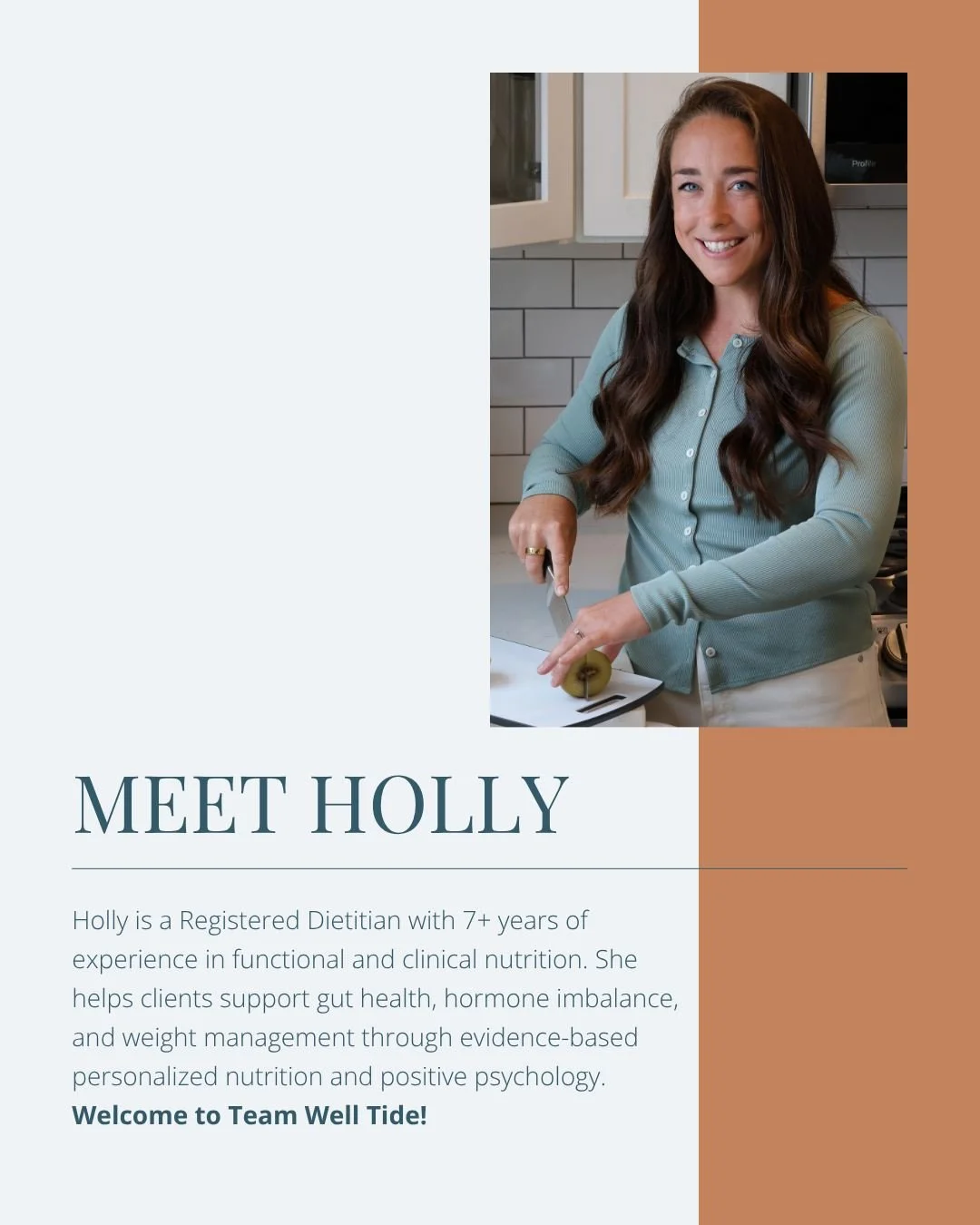 I&rsquo;m so excited to introduce Holly (@fueledforlifenutrition) to Team Well Tide! Holly is a Registered Dietitian and Licensed Dietitian Nutritionist with 7+ years of experience in functional and clinical nutrition, helping clients support gut hea