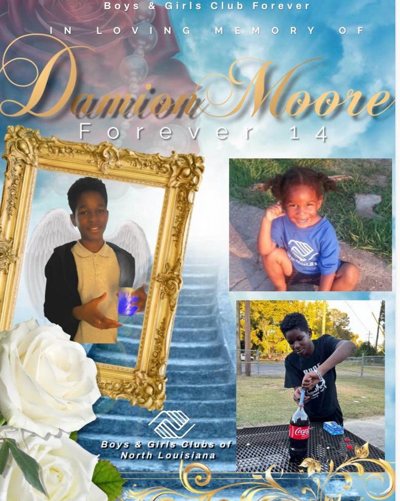 The Boys &amp; Girls Club of North Louisiana extend our deepest condolences to the family and friends of Damion Moore, a bright young man who's life was ended far too soon.  Damion was a club kid in our Monroe location.