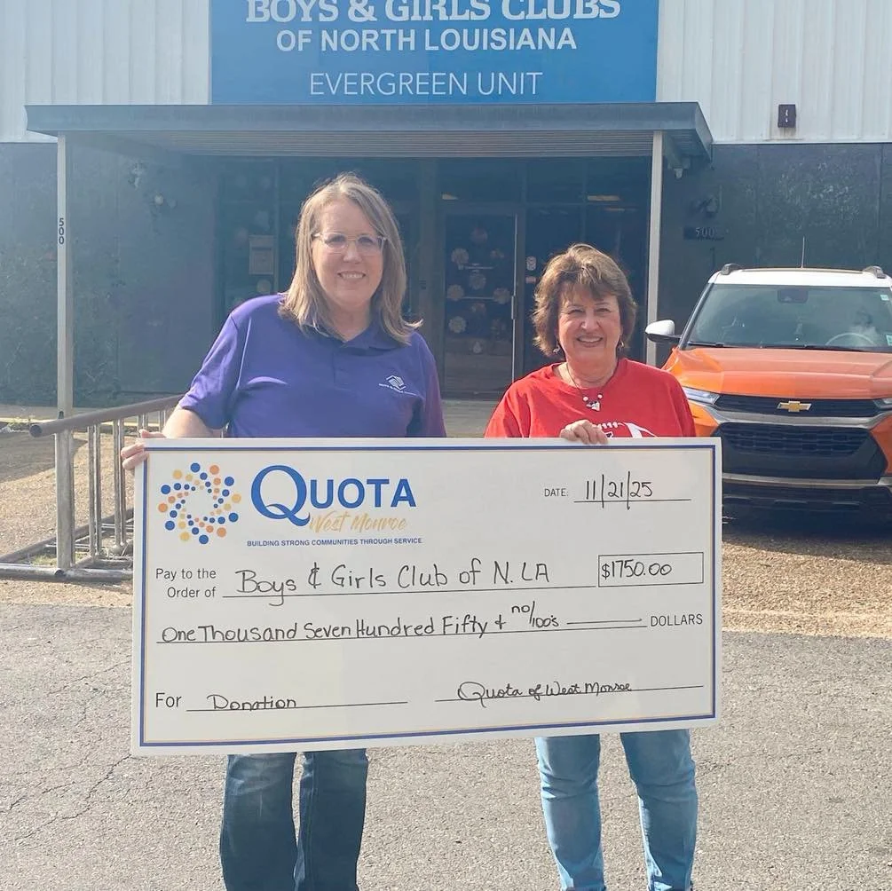 We&rsquo;re incredibly thankful for the West Monroe Quota Club and their generous donation supporting a safe, happy, and uplifting place for youth in our community. 🧡 Your kindness helps fuel great futures every day!