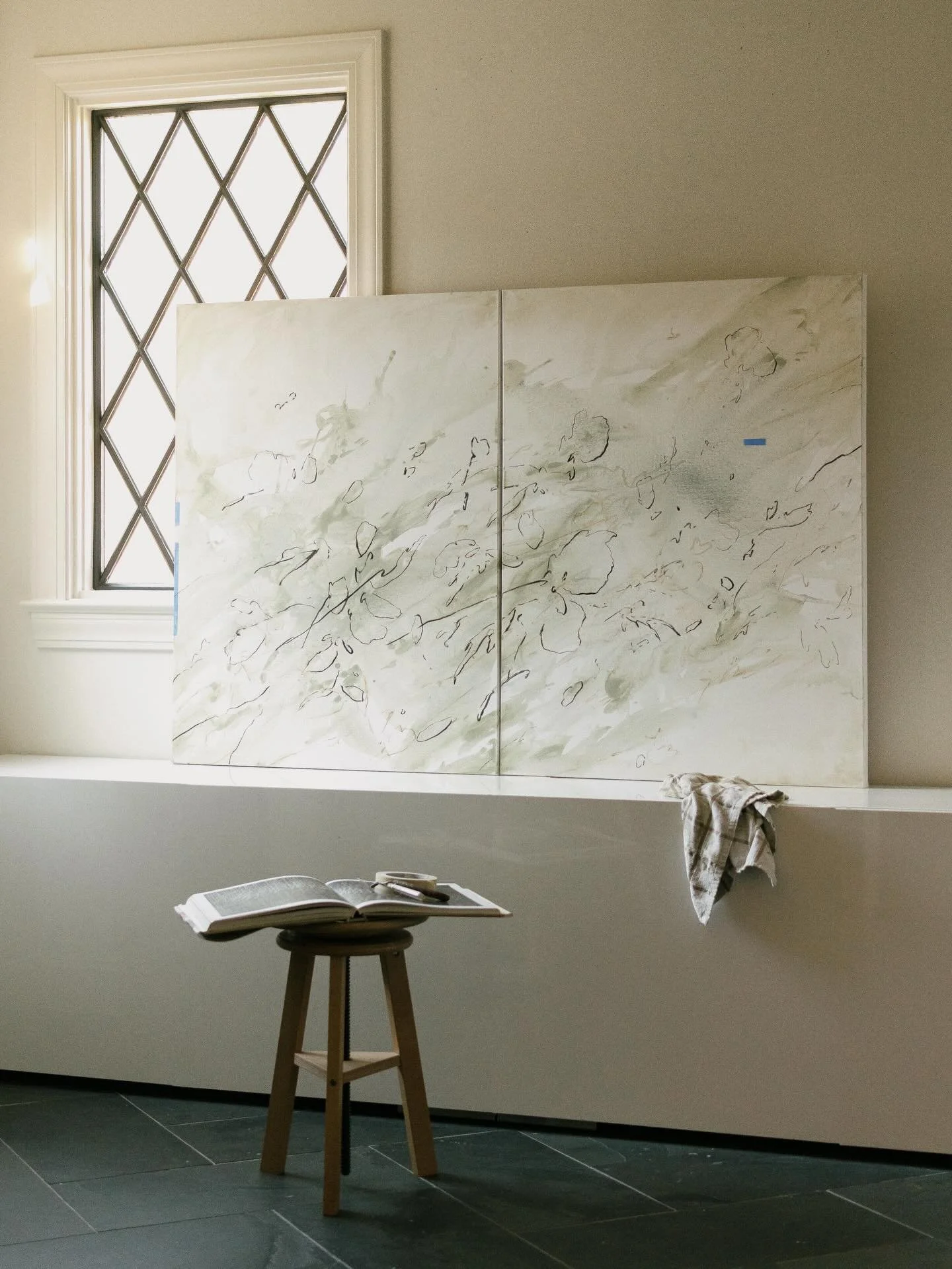 &ldquo;Glimmer Trois: Upward Momentum&rdquo; Mixed media 60&rdquo;x40&rdquo; diptych on stretched canvases. 

Available March 5 at 10am CST. Link in bio to join the mailing list.