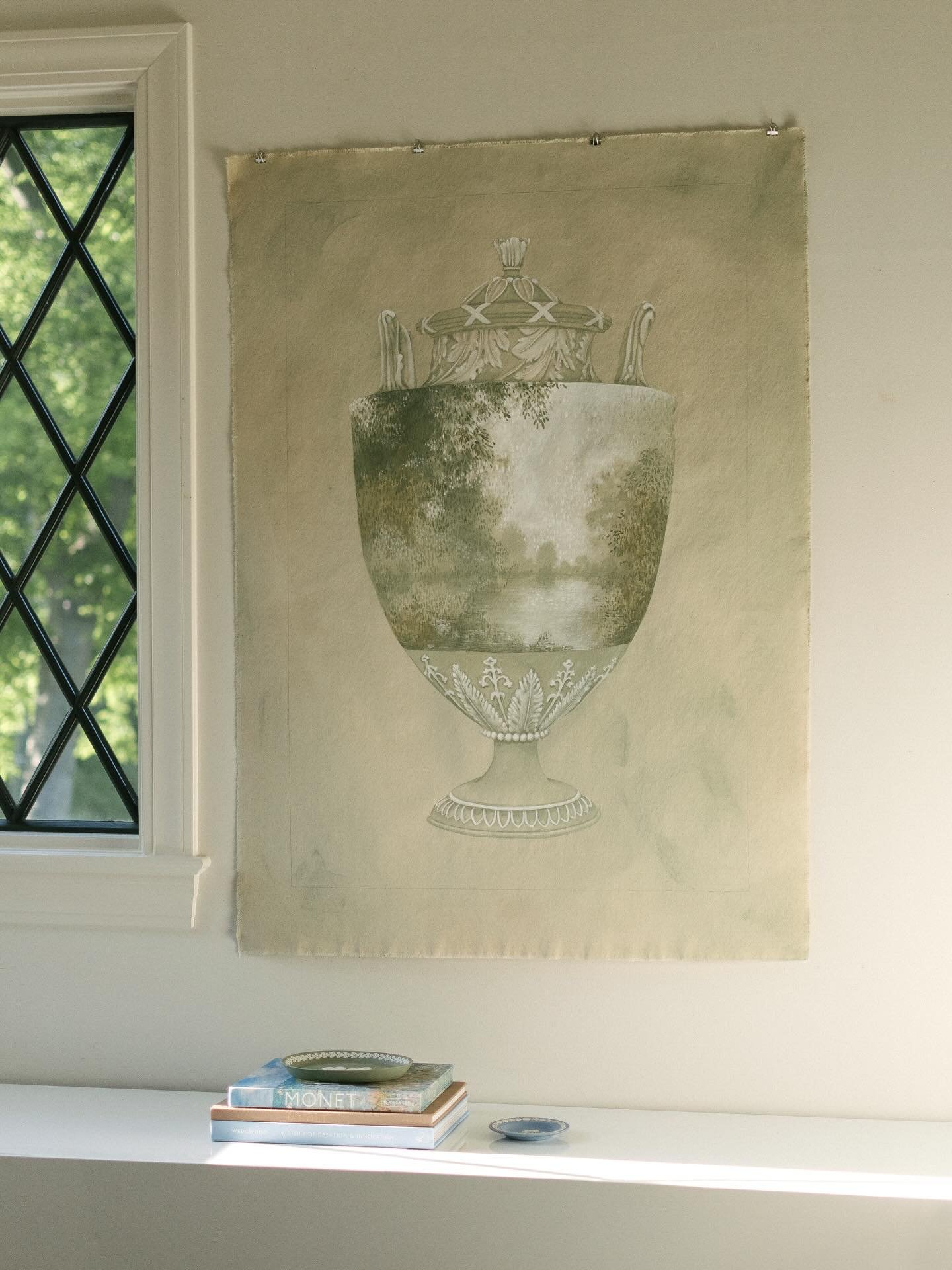 &lsquo;Vessels&rsquo; A collection that studies Wedgwood English fine china juxtaposed with peaceful landscapes inspired by Claude Monet&rsquo;s work on the Seine River. 

This combination of traditional decoration against the misty river studies whe