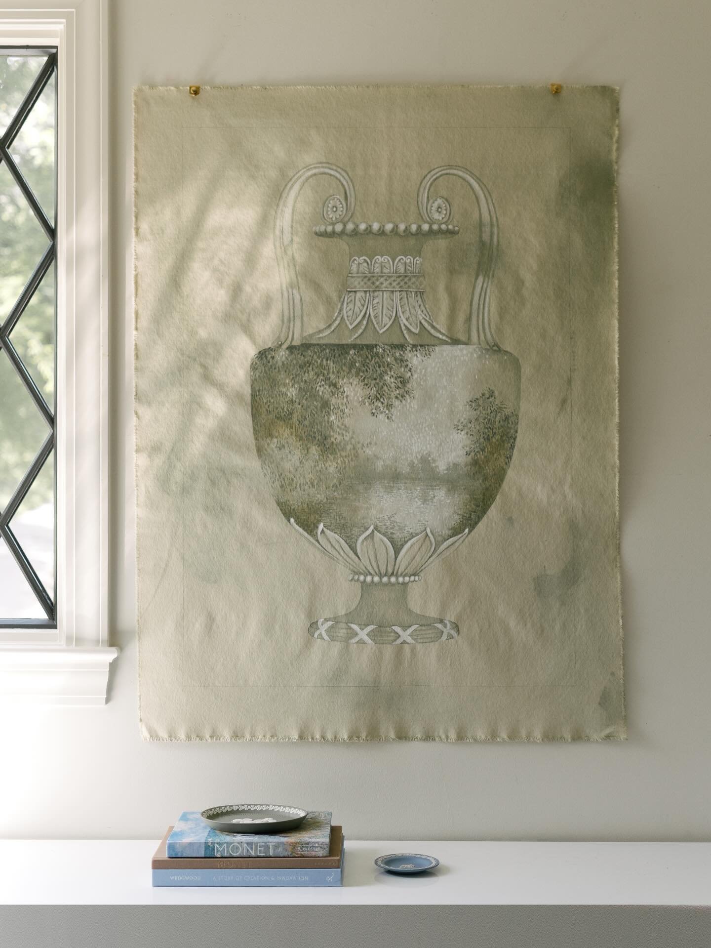 In years past I have painted beautiful vessels containing landscapes, but they were broken and mended together with gold to reference the Japanese art of &lsquo;kintsugi&rsquo;. The finished fine art pieces were relatively small, and felt precious to