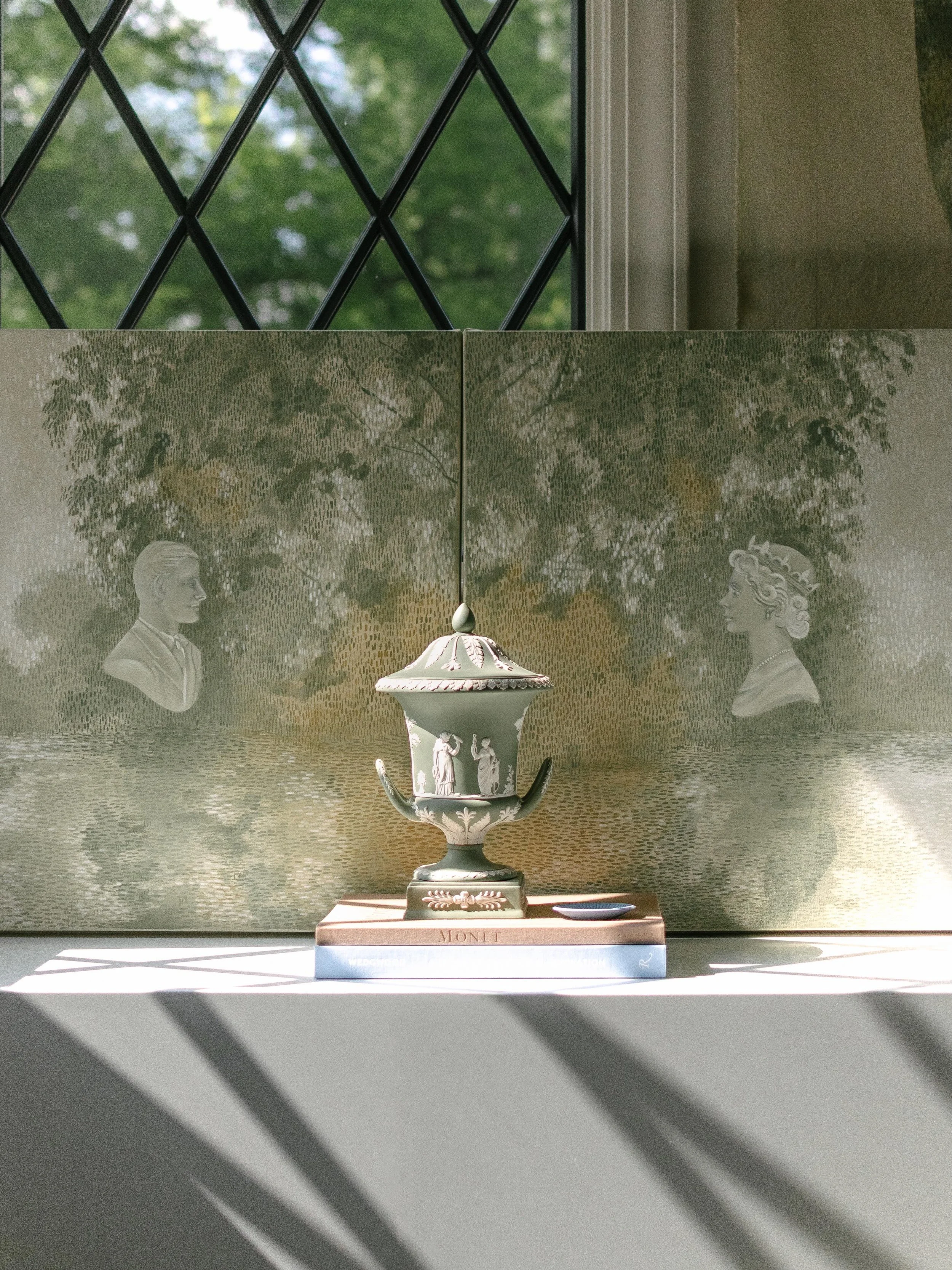 &ldquo;It has been women who have breathed gentleness and care into the harsh progress of mankind.&rdquo; 
Queen Elizabeth II

The Queen and her Duke were a joy to paint, referencing their portraits for Wedgwood Fine China. The pair of mirrored ether