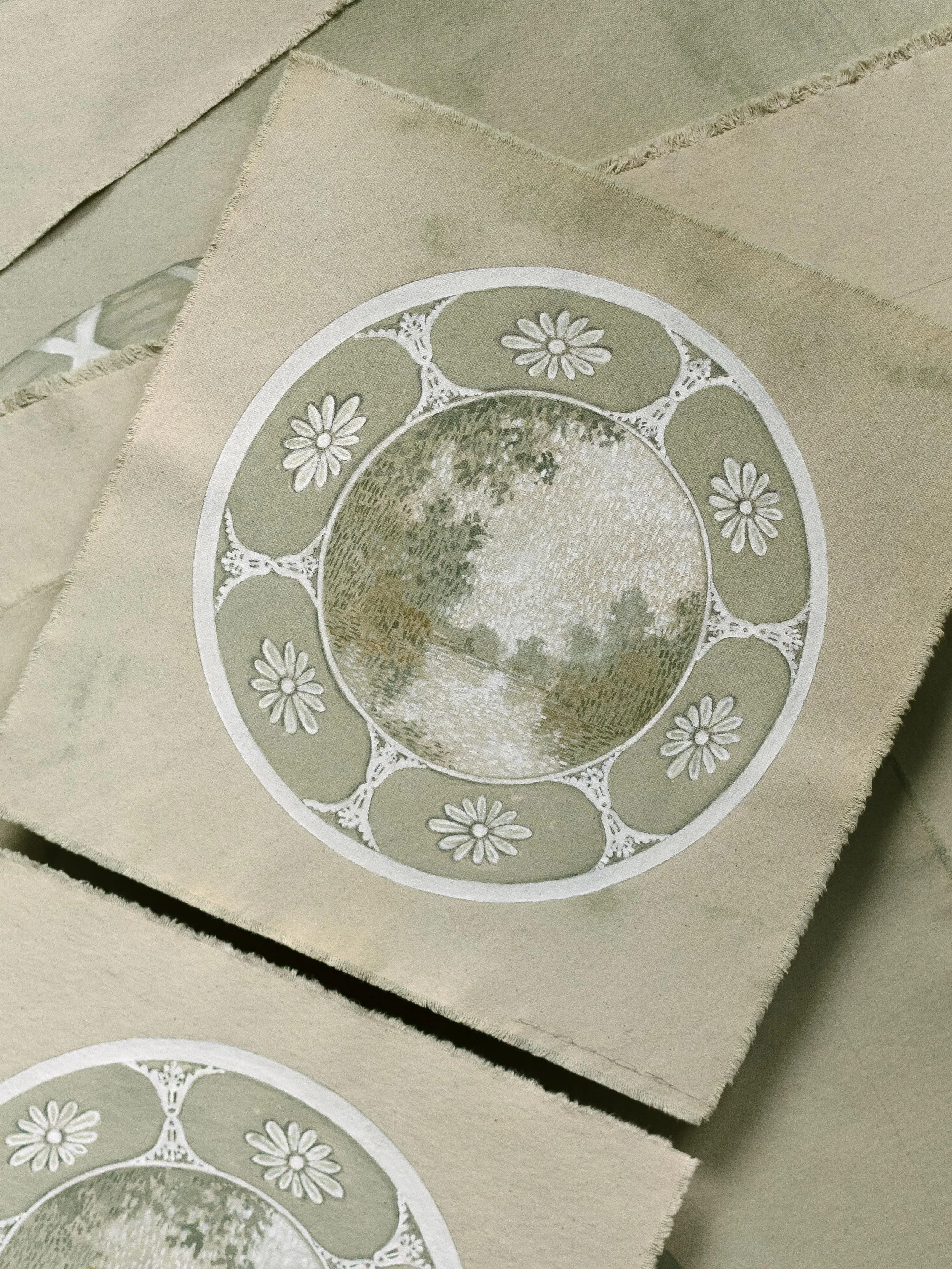 &lsquo;Vessels&rsquo; A collection that studies Wedgwood English fine china juxtaposed with peaceful landscapes inspired by Claude Monet&rsquo;s work on the Seine River. 

This combination of traditional decoration against the misty river studies whe