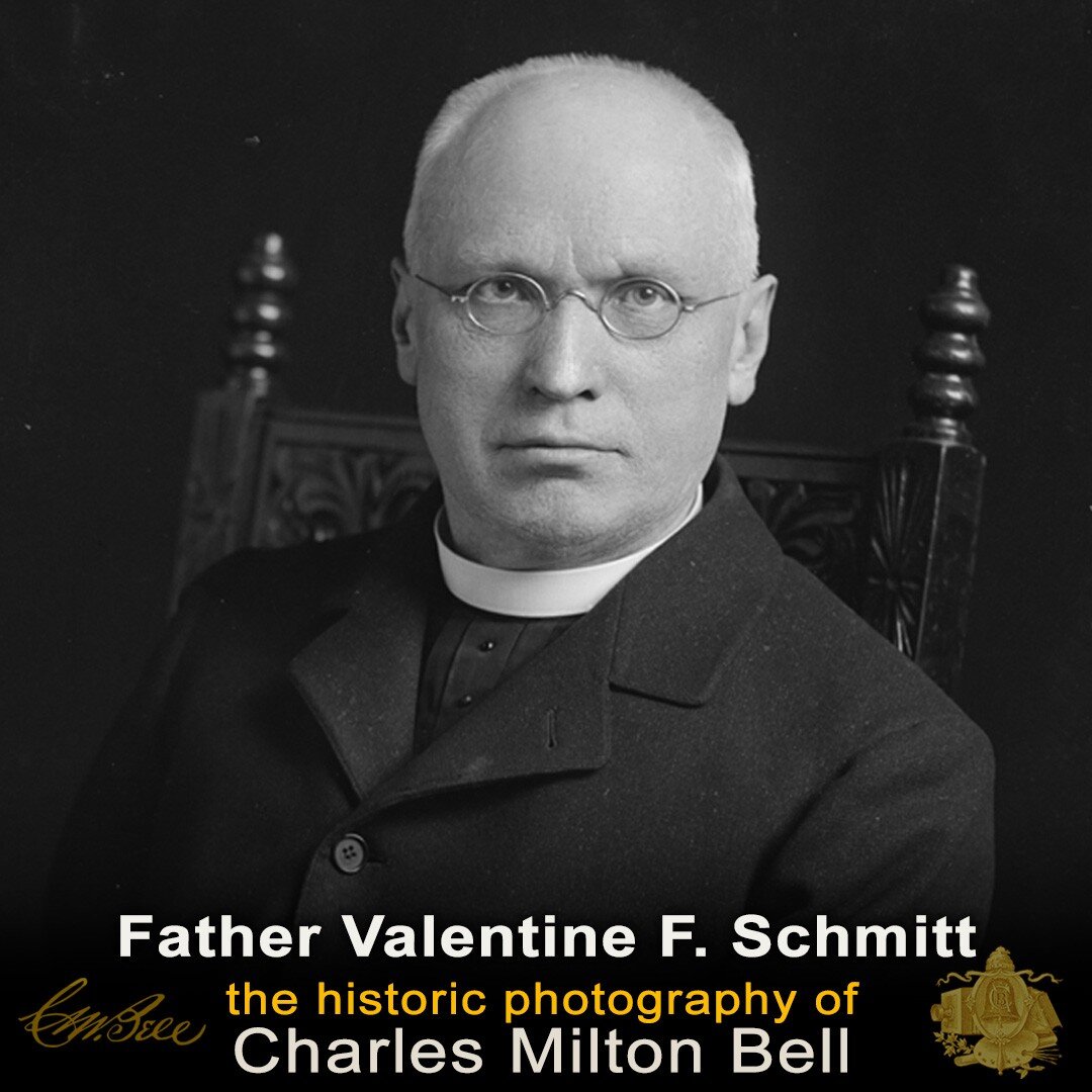 Father Valentine F. Schmitt was born in Bavaria in 1844 immigrated to America in 1862. He joined the Union Army's 100th Pennsylvania regiment in action in the Western Theater. Following the War, he was ordained in 1868 and began his pastoral work at 