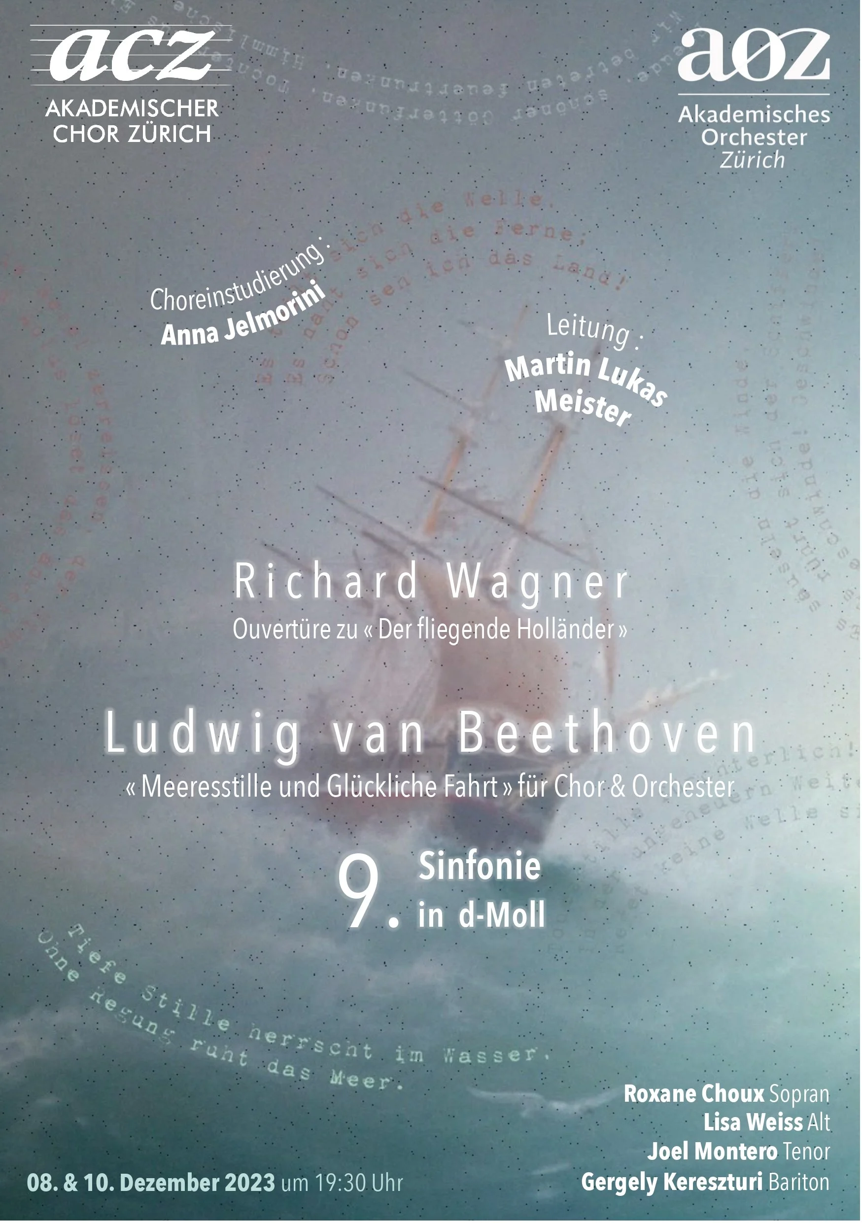  Herbstsemester 2023  Wagner: Ouvertüre zu “Der fliegende Holländer”  Beethoven: “Meeresstille und Glückliche Fahrt”, Symphonie Nr. 9 