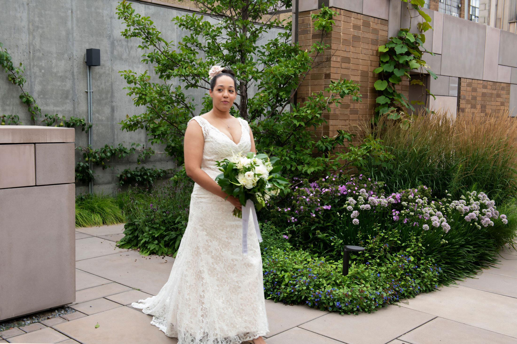 Bride at Carroll Hall venue in Brooklyn NY