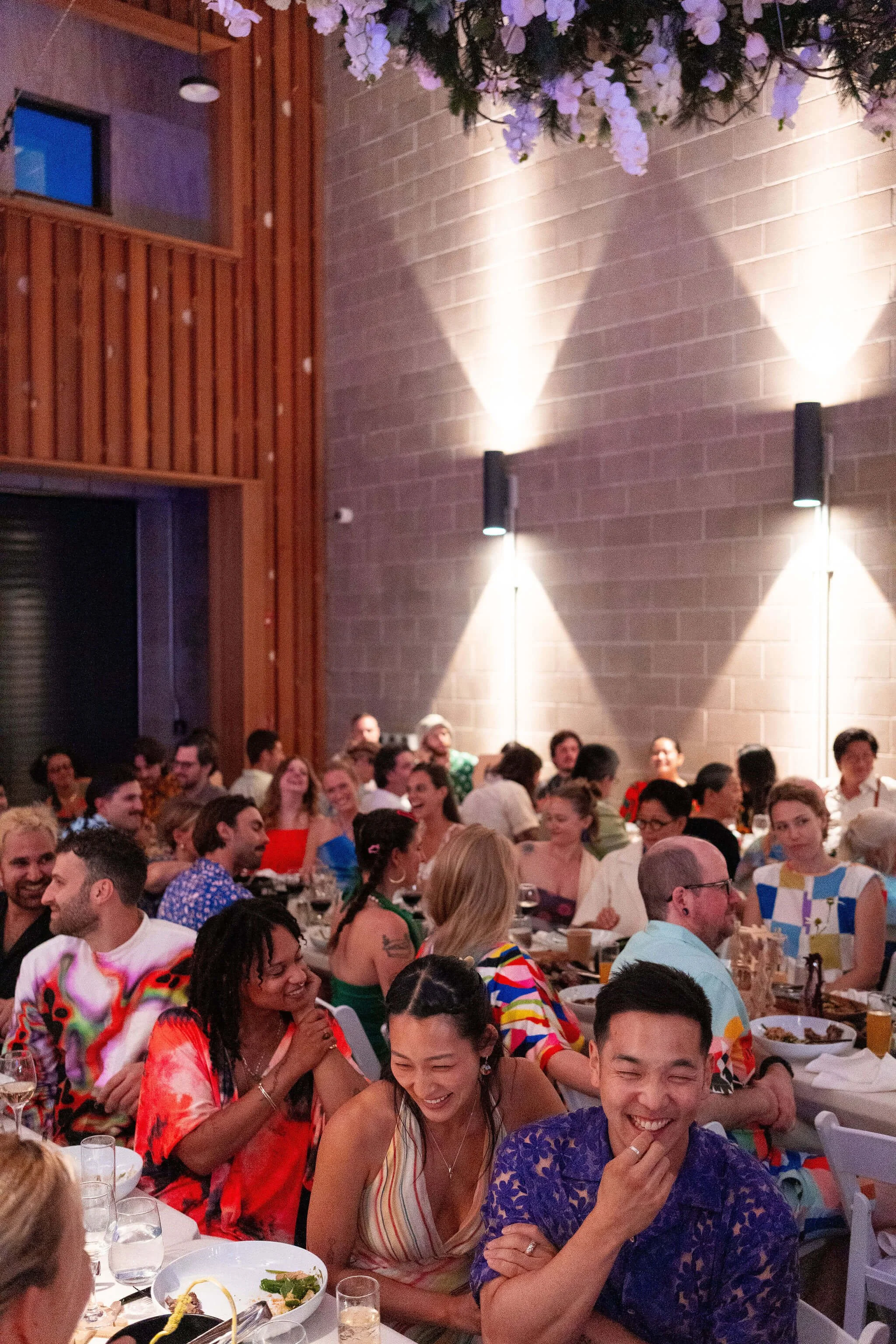 Carroll Hall guests at indoor wedding reception
