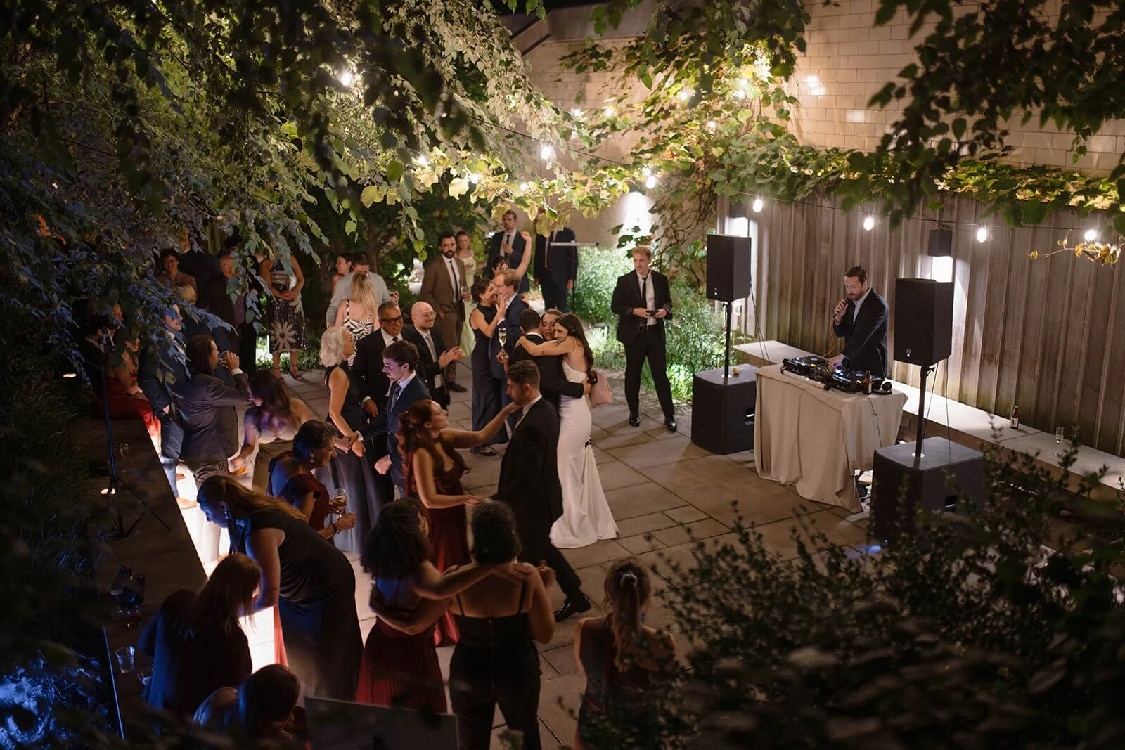Carroll Hall Night Wedding Garden Party in Brooklyn