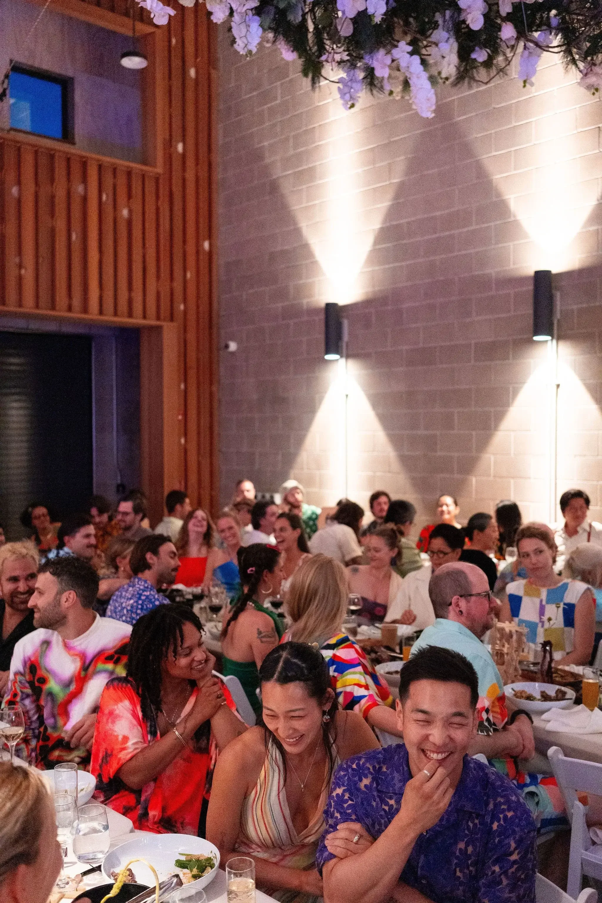 Customized wedding party in the Carroll Hall warehouse in this unique Brooklyn venue