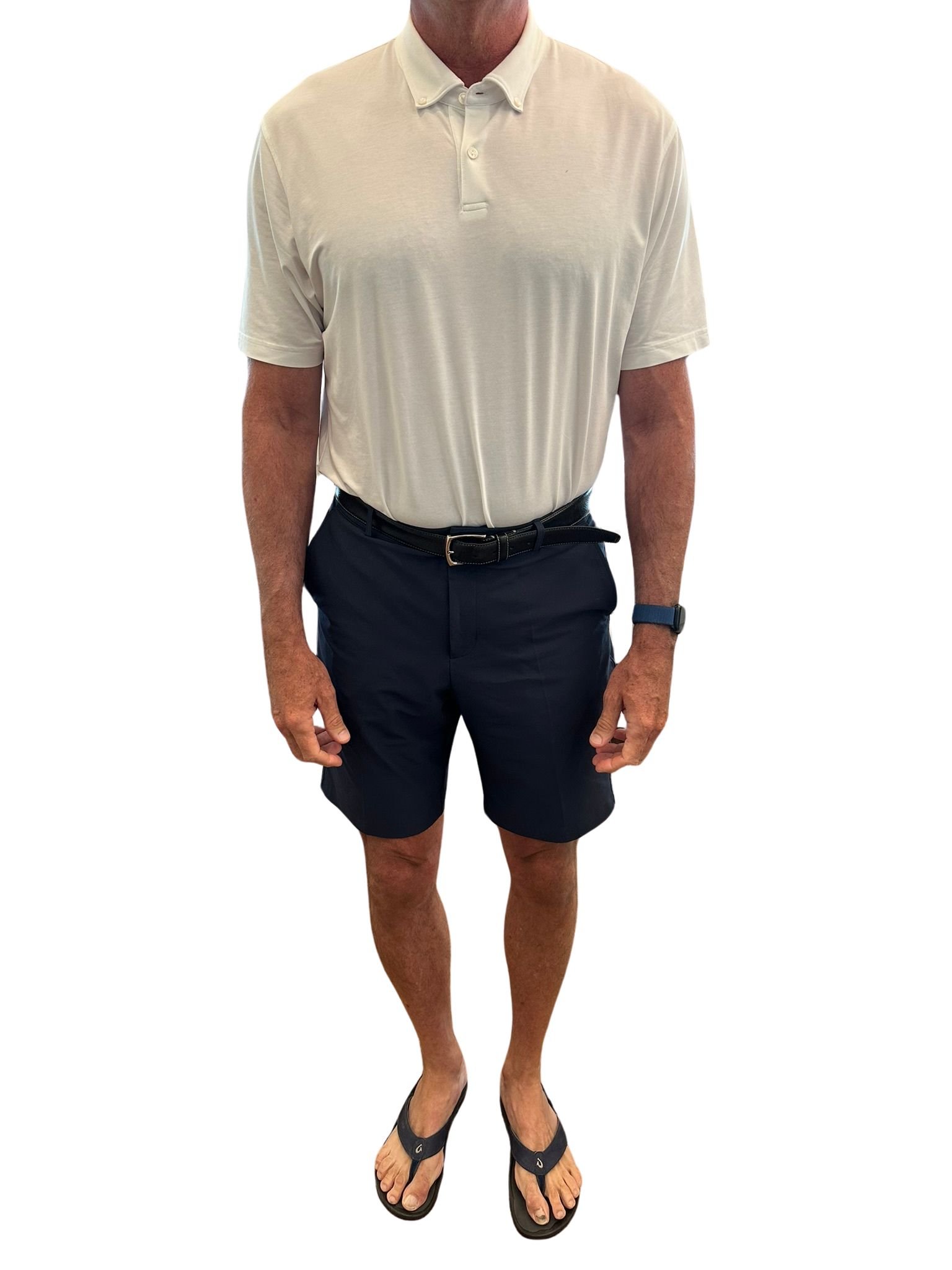 Your shorts should be a full palm above your knee to balance shoulder structure