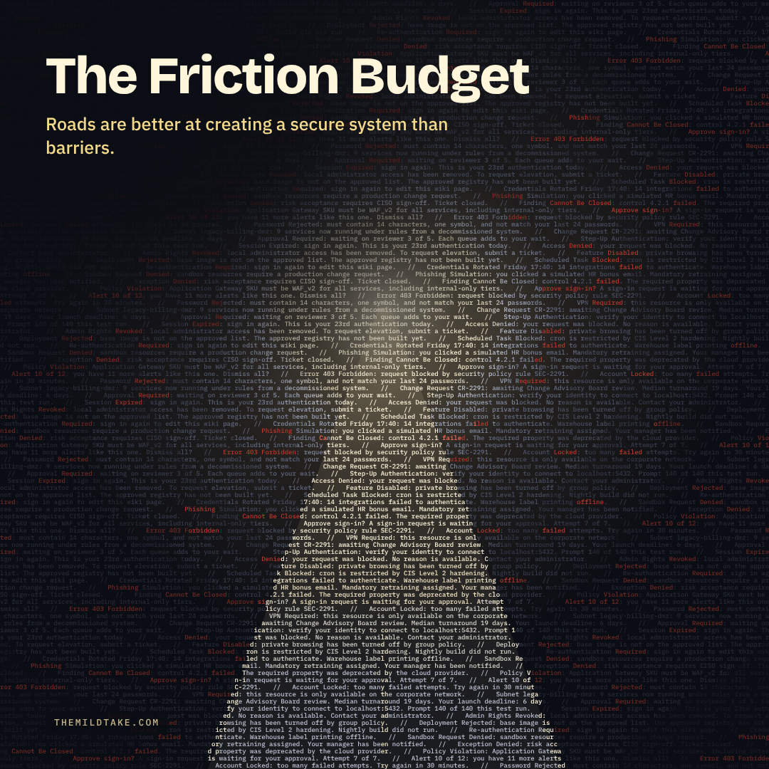 DC865 Oct Talk - The Friction Budget