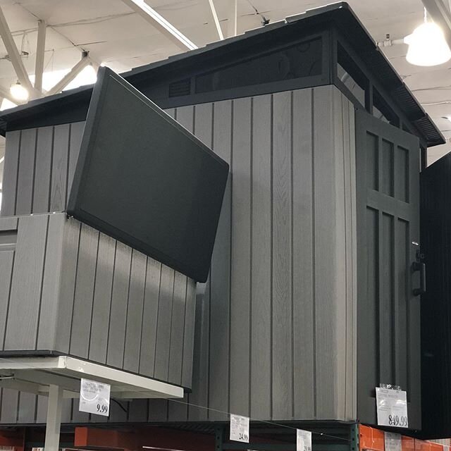 Saw this storage shed at the Rancho Cordova Costco yesterday for $849 complete with T-111 style siding and clerestory windows. Thought it might be a great addition to a Streng Bros. Home backyard.