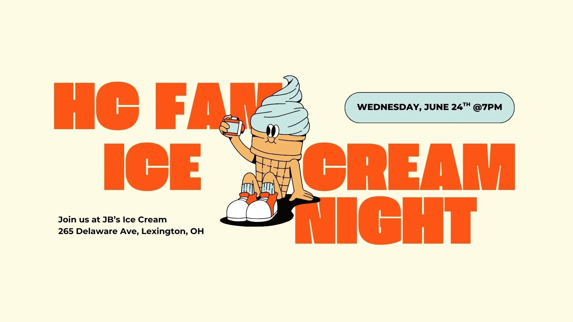 Last year, ice cream night was a blast!! Join us at JB's in Lexington for a cold treat and community :) 