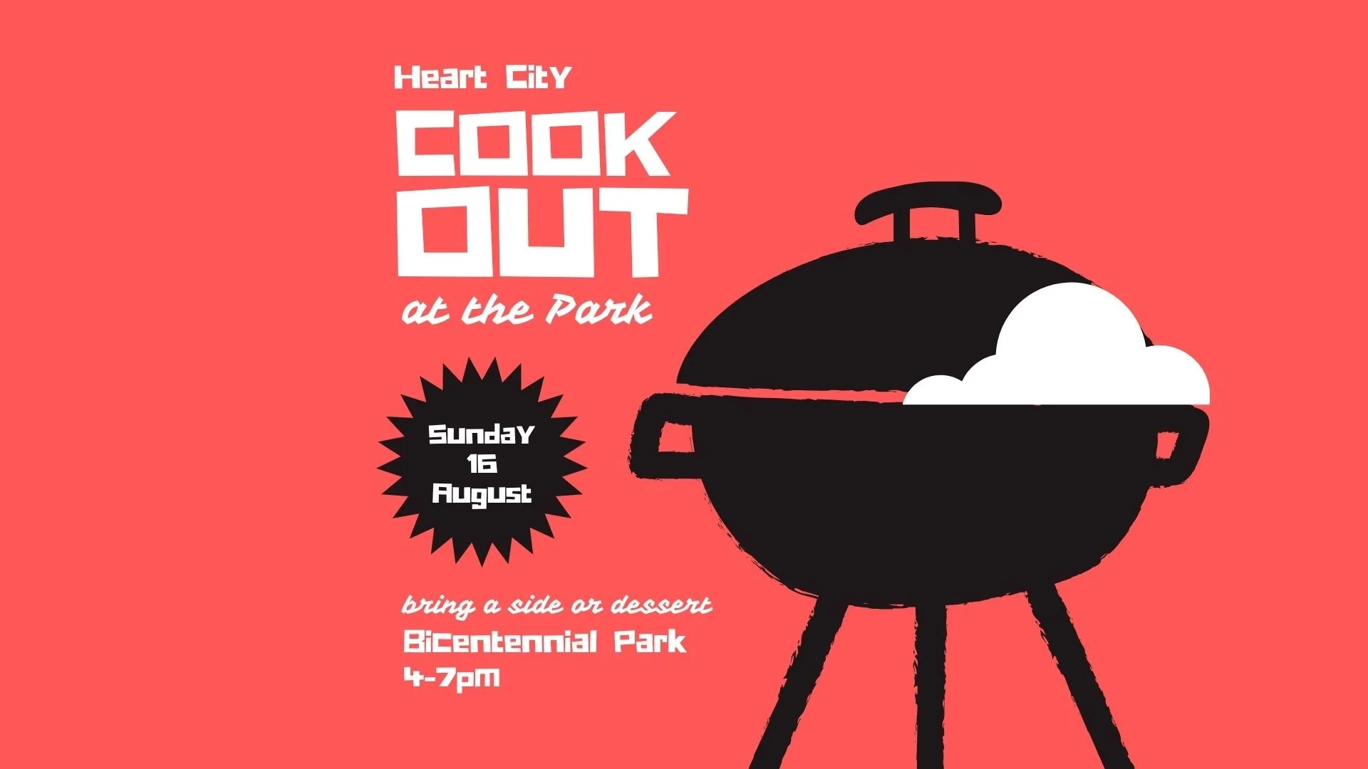 2nd annual end of summer cookout! Join us, bring a friend if you want and a side dish or dessert!