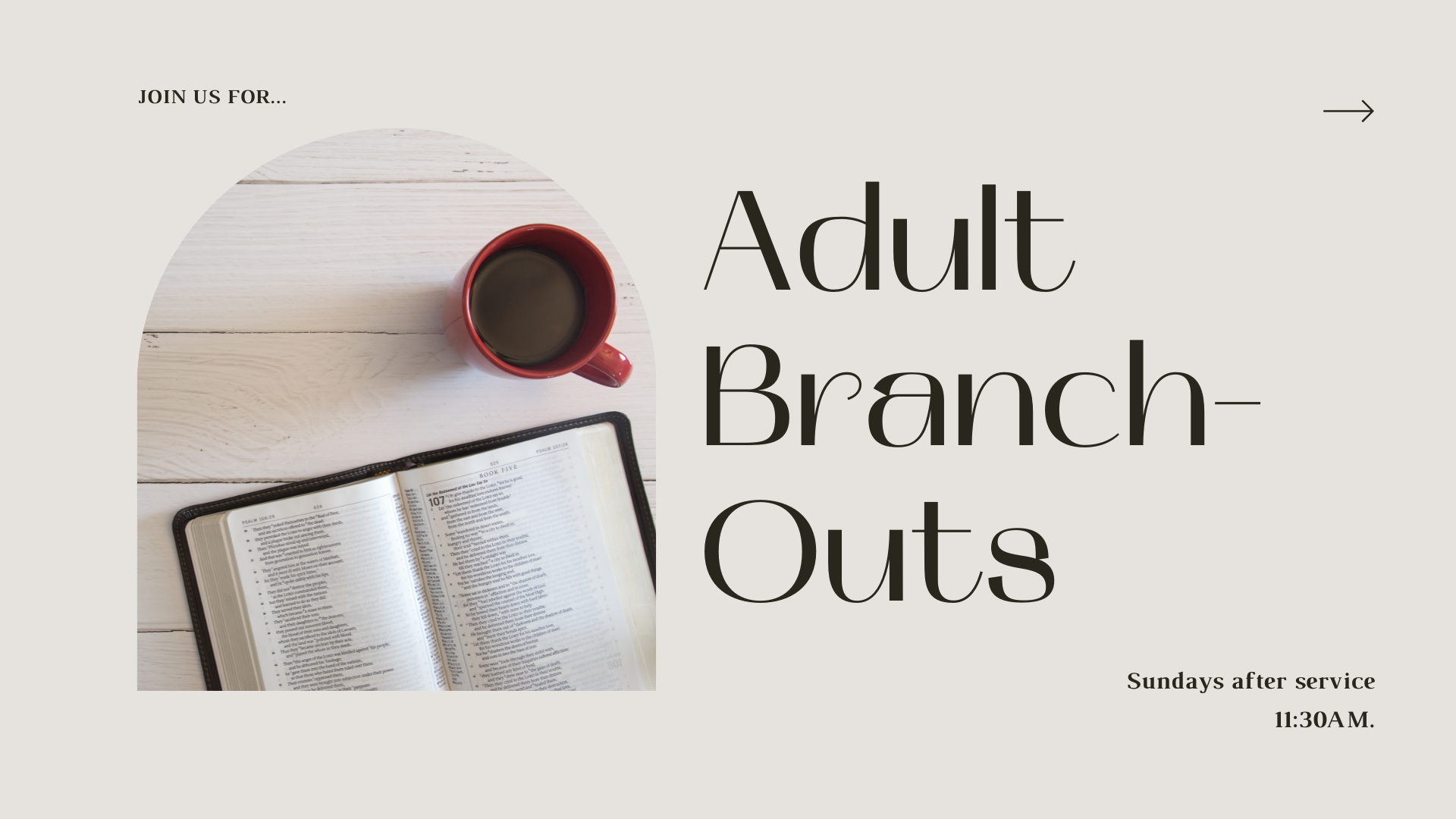 HC Adults | SUN @11:15
Join us after service as we drink coffee and discuss the message from the morning service!