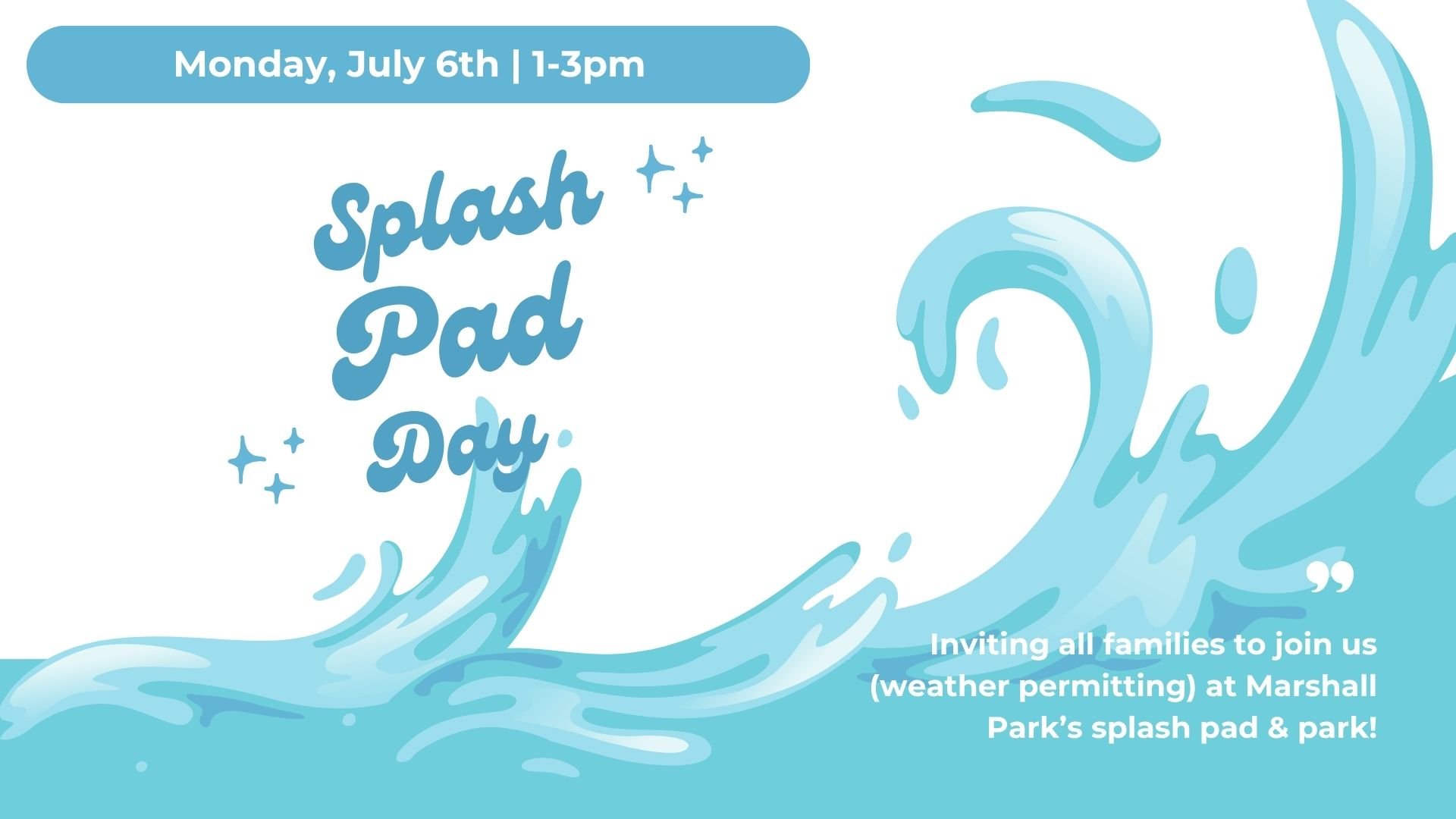 What's better in the heat of July than some water??? Bring the kiddos to Marshall Park for a day of fun at the splash pad. 