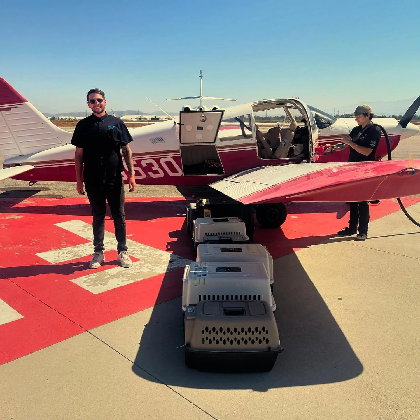 Shoutout to our West Coast team in action today flying 9 Porterville rescue pups down to Priceless Pet Rescue (@pricelesspetrescue) in Chino! Our mission is to save pets from euthanasia by flying them from overcrowded shelters to more densely populat