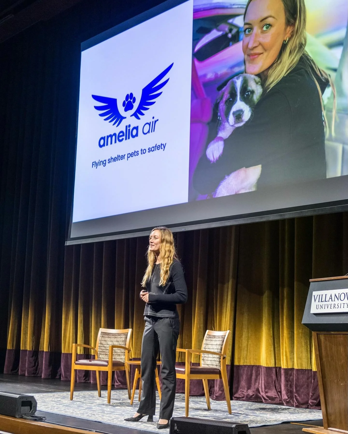 On October 9th our co-founder Petra Janney spoke about Amelia Air’s mission to an audience at the first annual Global Animal Welfare Lecture Series, held at Villanova University in Philadelphia. Big thanks to Bill at 1Love4Animals, and Patty &a