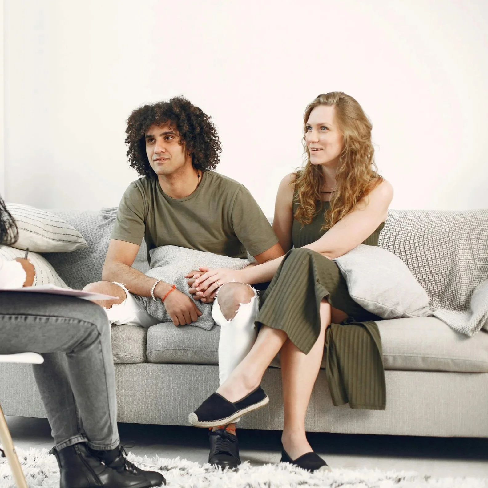 Couple building safety and trust. 