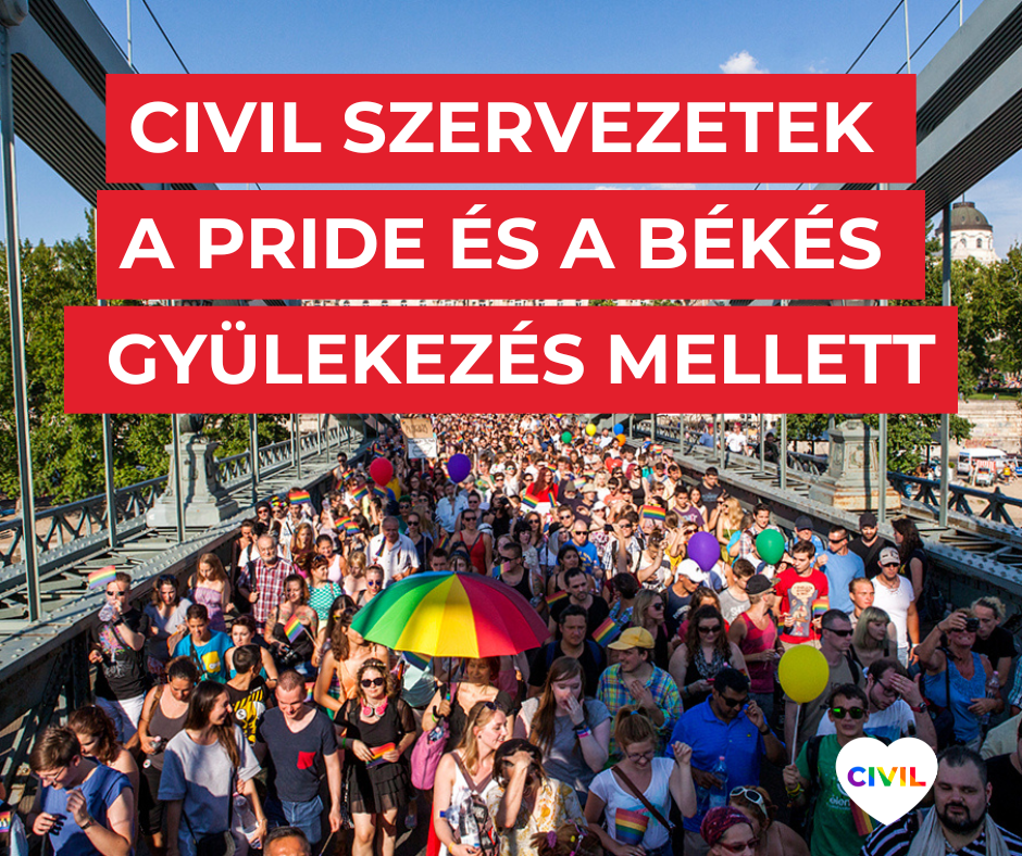 Civil szervezetek kiállása a Budapest Pride szervezői mellett