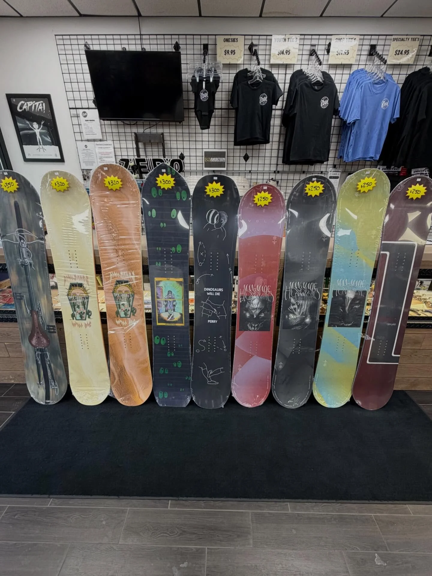 Running crazy deals on @dinosaurs_will_die!!! Solid core brand owned and operated by folks who truly care. Our shop and team riders go to boards!! We highly highly recommend The Wizard Stick and Maet as well&hellip; Perfect for cruising the resort, h