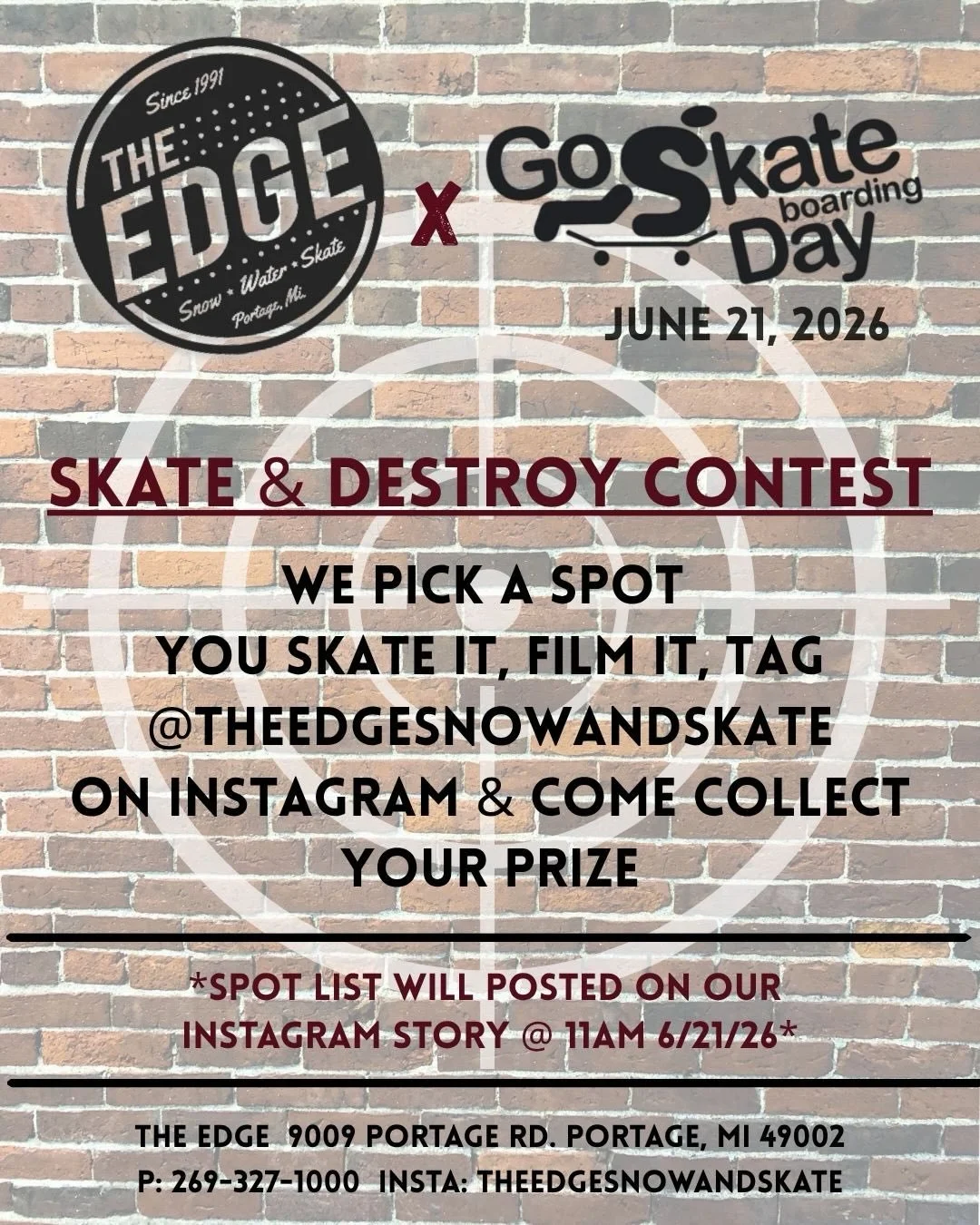 This Sunday June 21st is Go Skate Day!! We will be running back a skate and destroy contest. We pick a spot, you skate it/film it and tag us (@theedgesnowandskate) on instagram and come collect your prize the following week! It&rsquo;s as simple as t