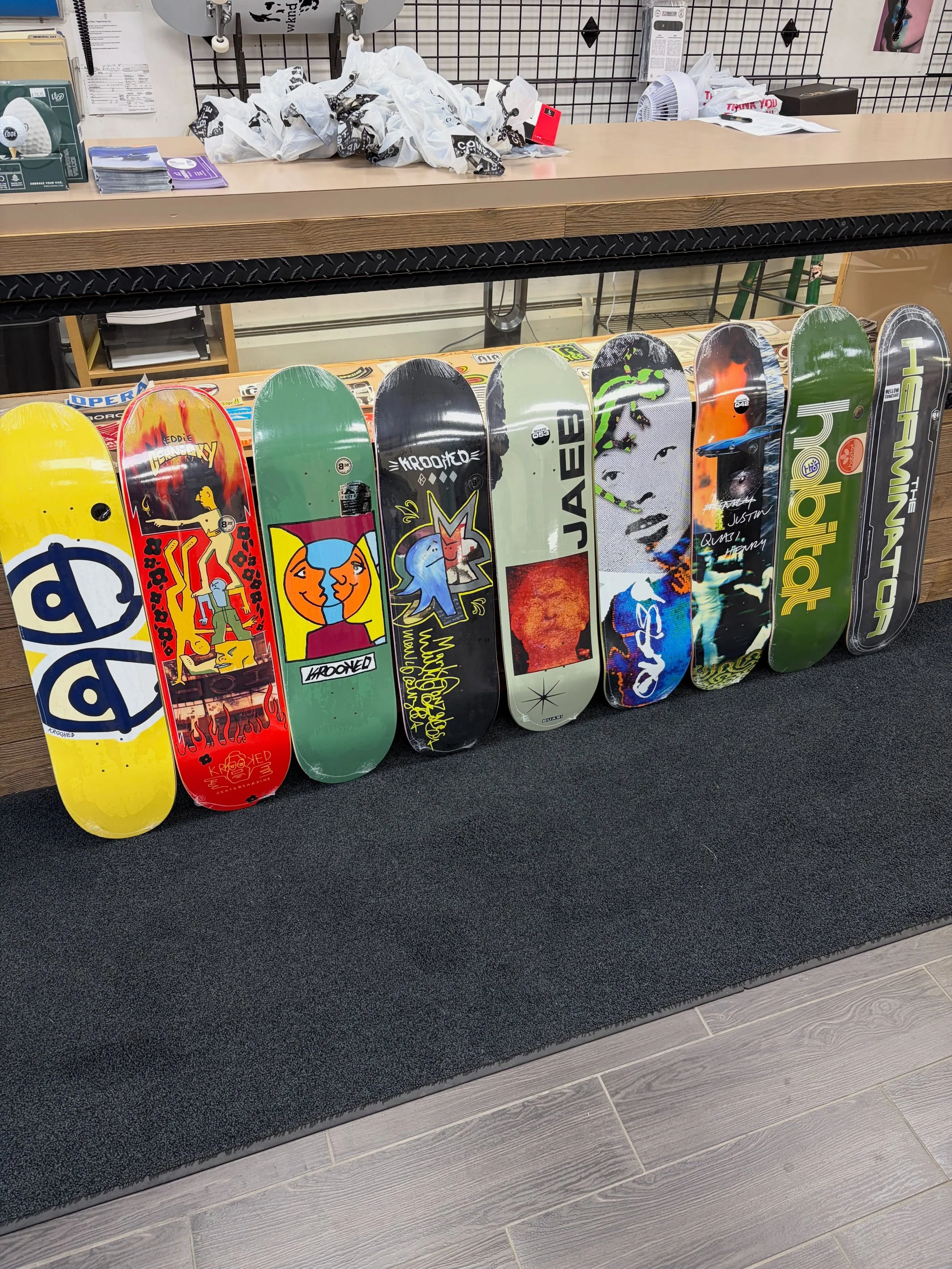 Prime skate weather is upon us so we restocked the shop!! Swing through to grab a new setup or just to grab some key components. Make sure to support local and to get out there and shred!