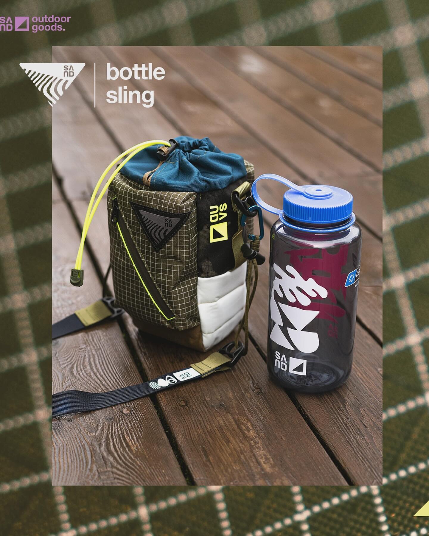 Custom bottle sling. Gridstop, Cordura 500 &amp; 1000D, insulated side and bottom panels.
.
.
.
#sand #sandisacult #outdoorgoods #bottlesling