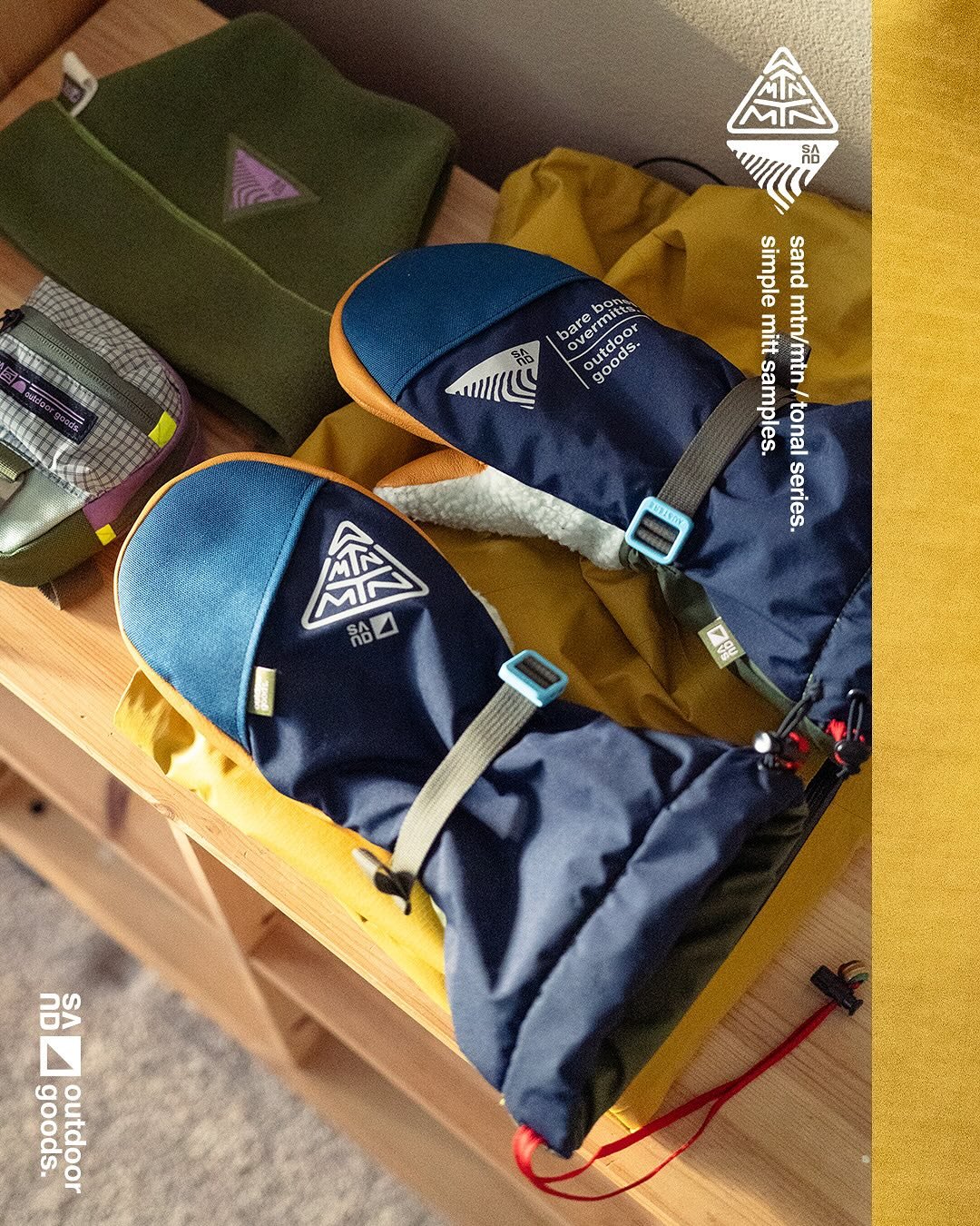 Custom pair of blue Simple Mitts headed up to Dirk in Canada. 
@austere_manufacturing ladderlocks.
.
.
.
#sand #sandisacult #outdoorgoods #simplemitts #overmitts #mitts