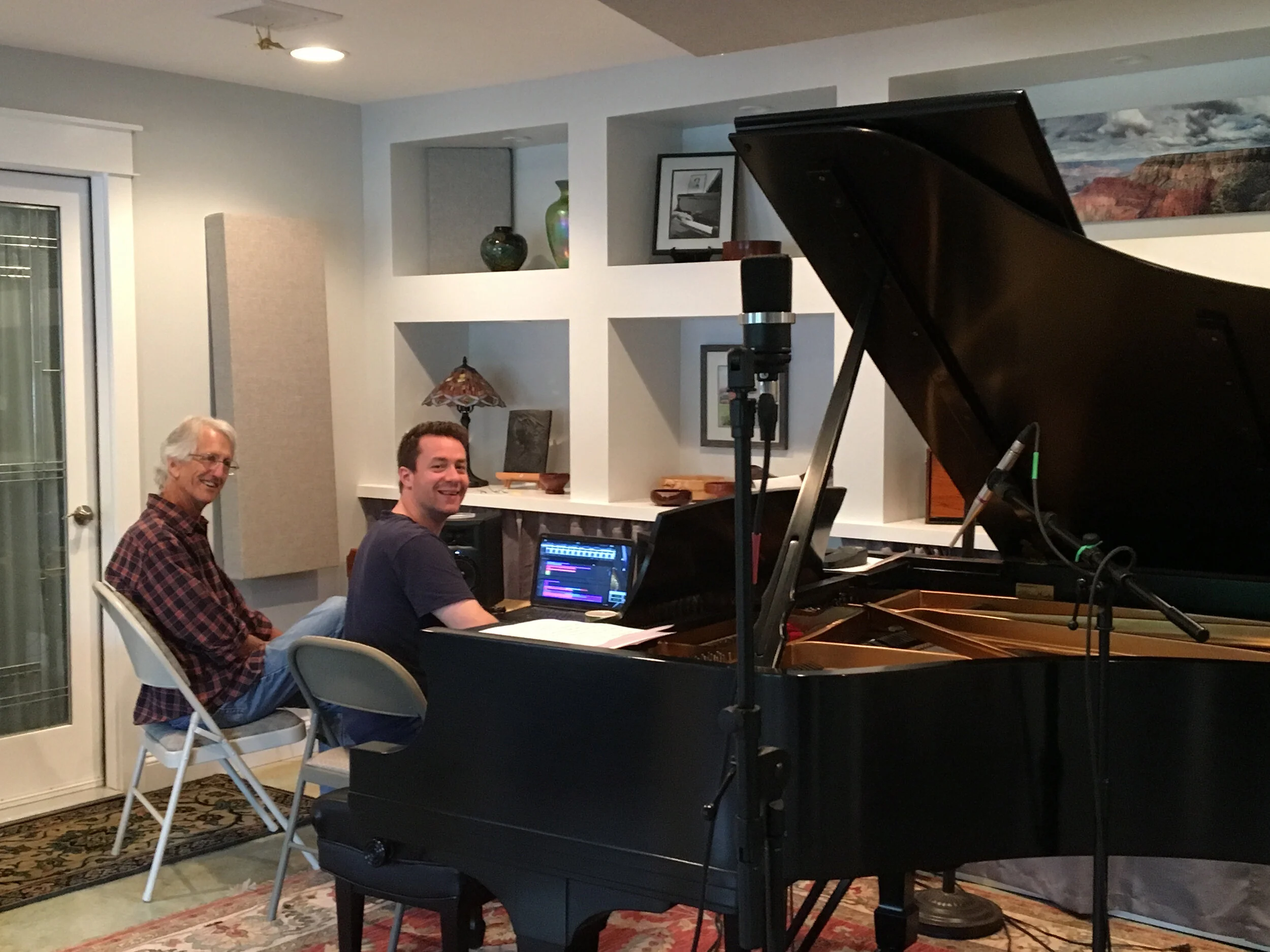 Greg and Jason Shaffer, from Full Tilt Productions, testing new recording equipment.