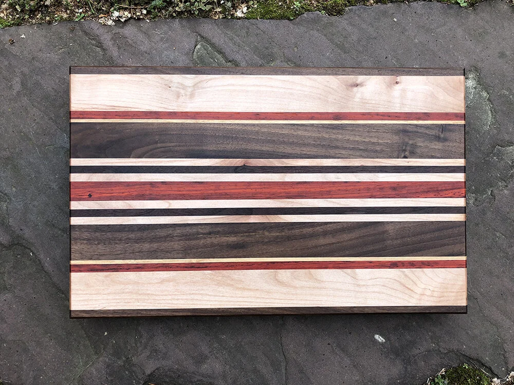 Sold - black walnut, maple, padauk, and cherry