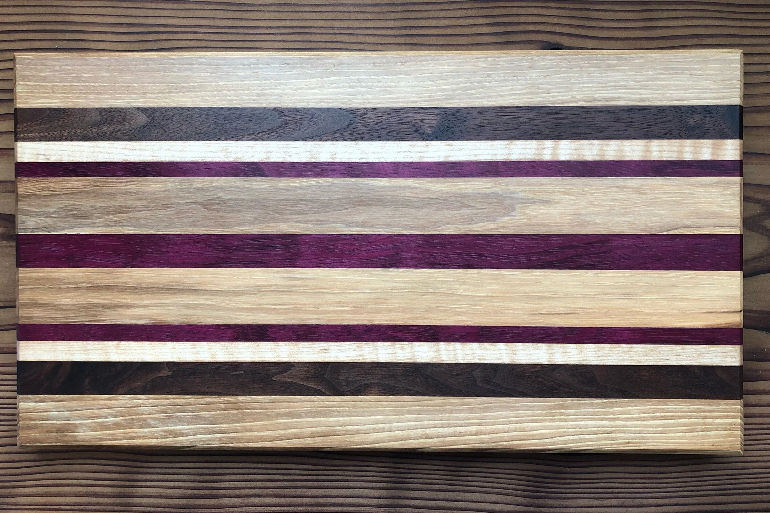Sold - Hickory, black walnut, maple and purple heart