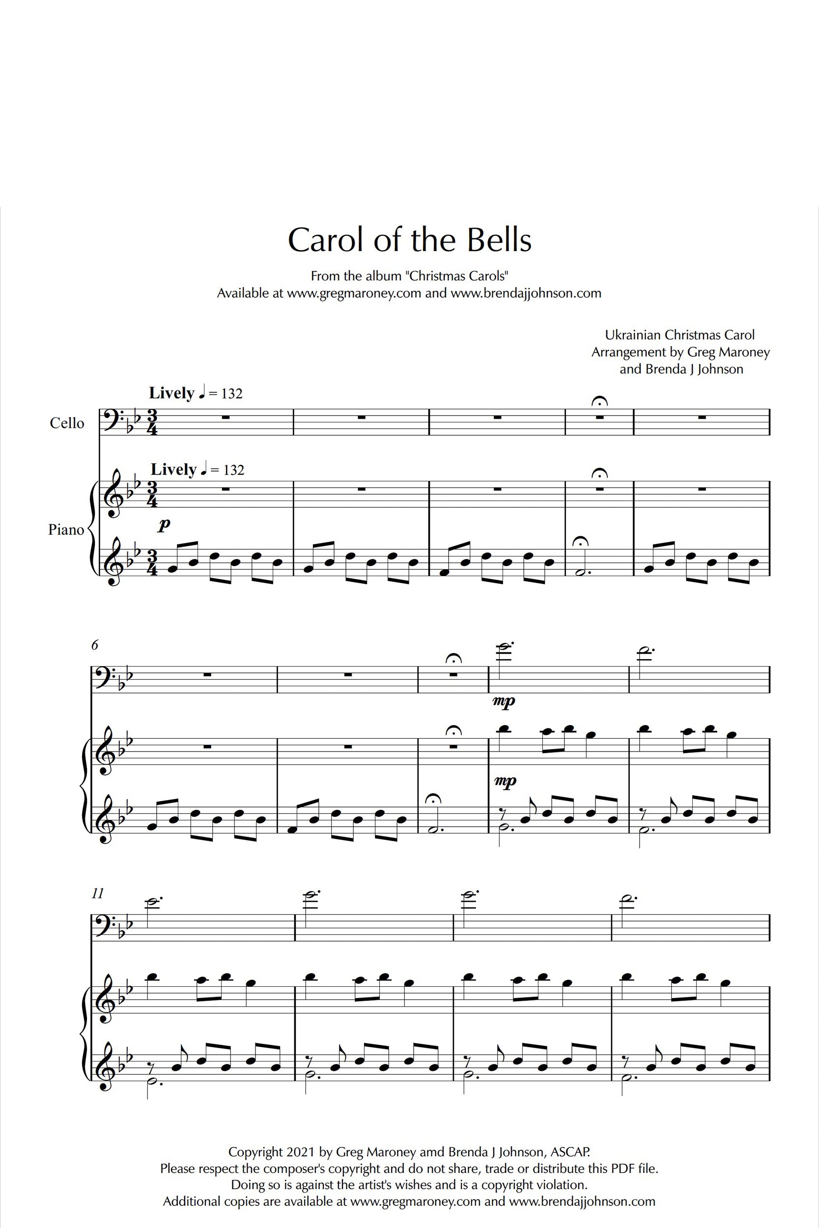 Carol of the Bells - piano & cello