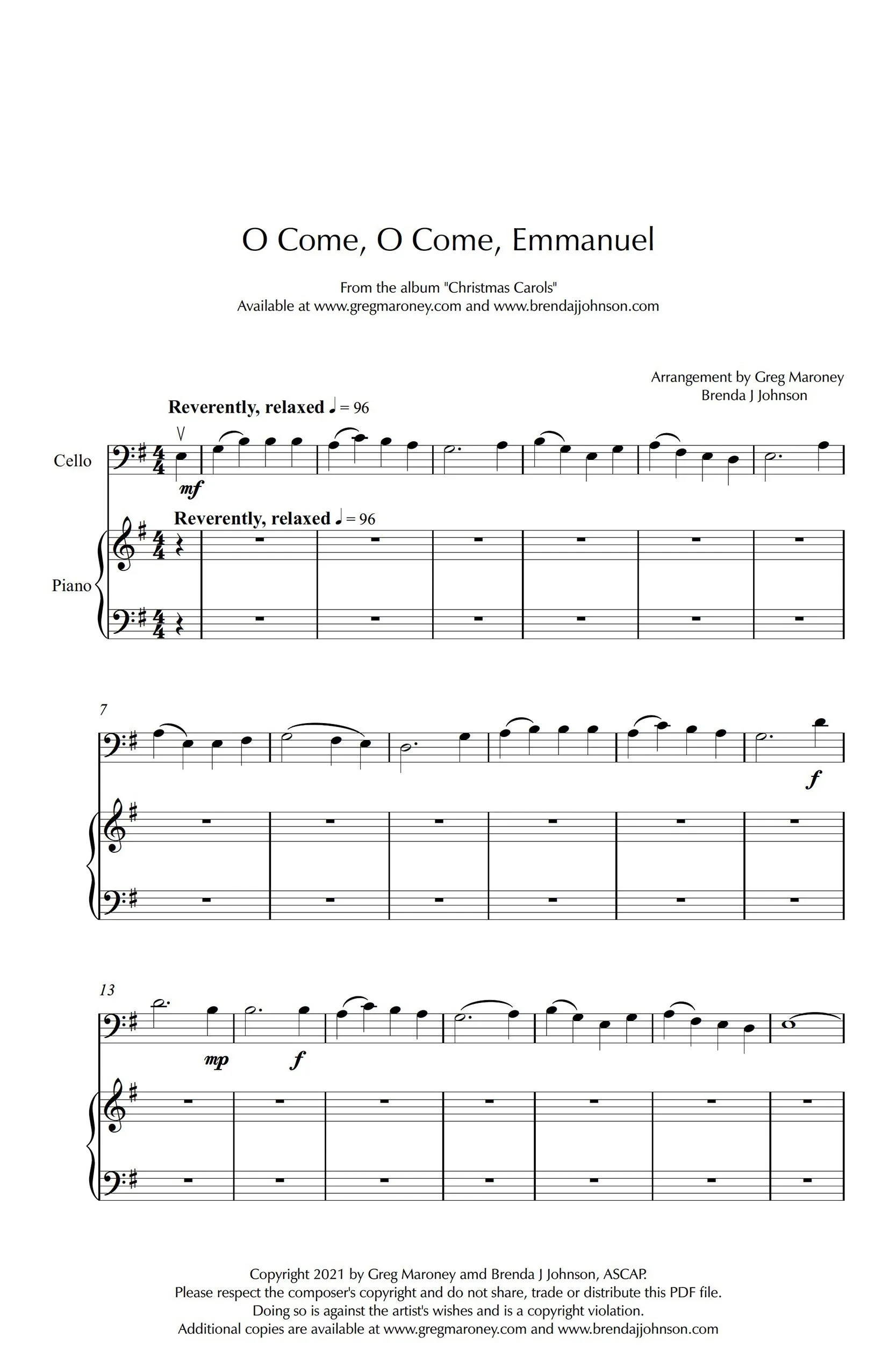 O Come, O Come, Emmanuel - piano & cello