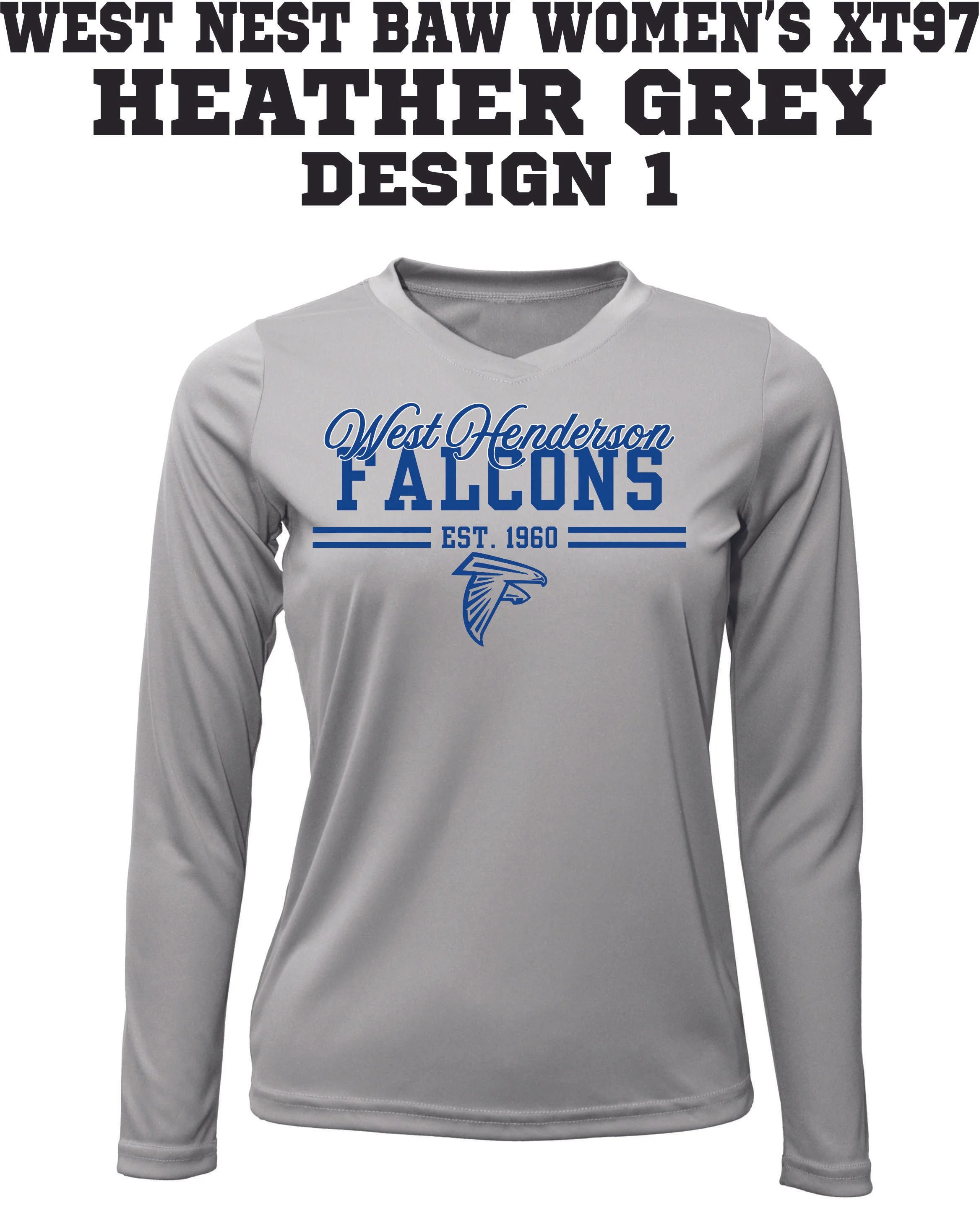 WEST NEST 2025 - BAW WOMEN'S XT97 LS FISHING SHIRTS -  HEATHER GREY DESIGN 1