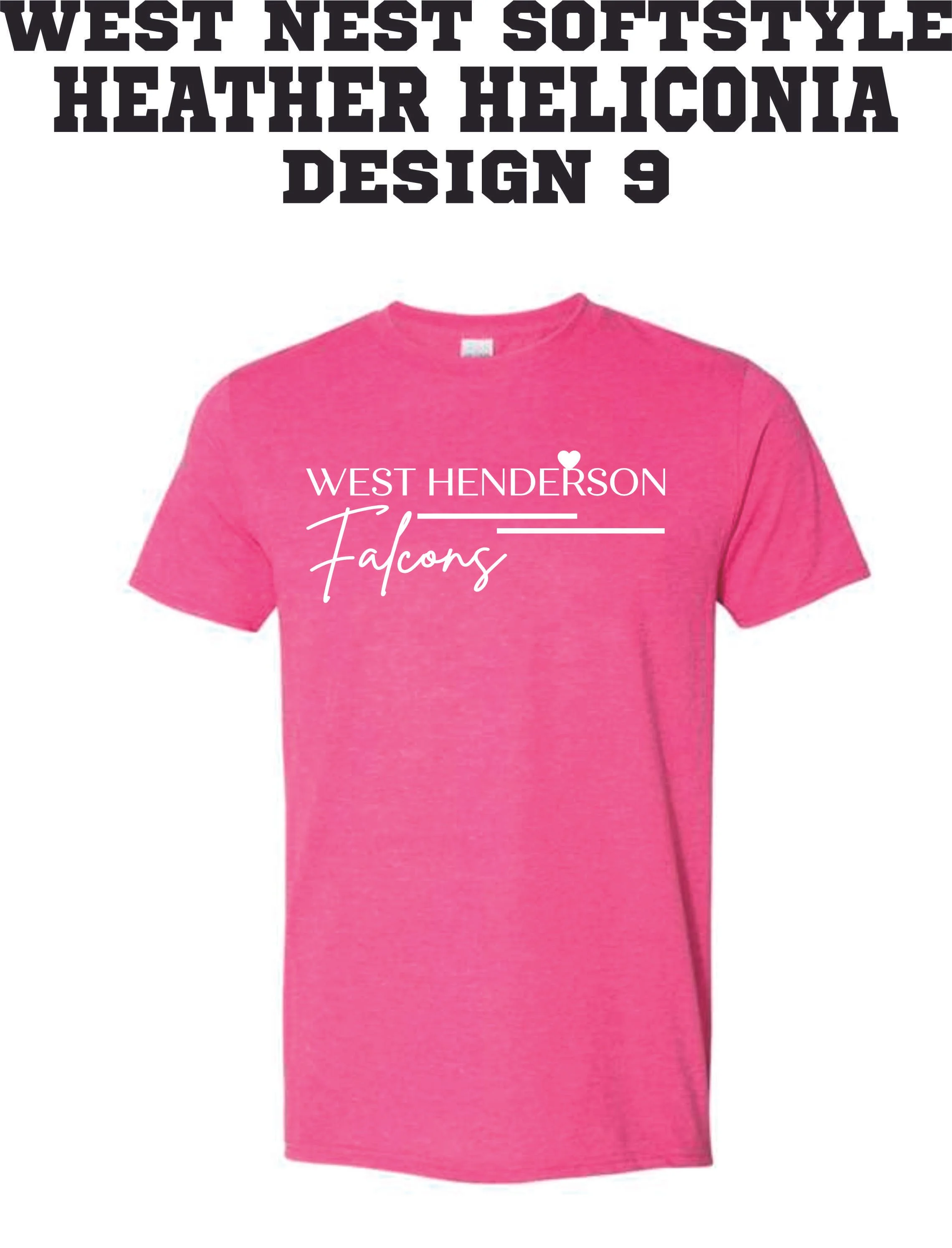 WEST NEST 2025 - SOFTSTYLE SS SHIRTS -  HEATHER HELICONIA DESIGN 9