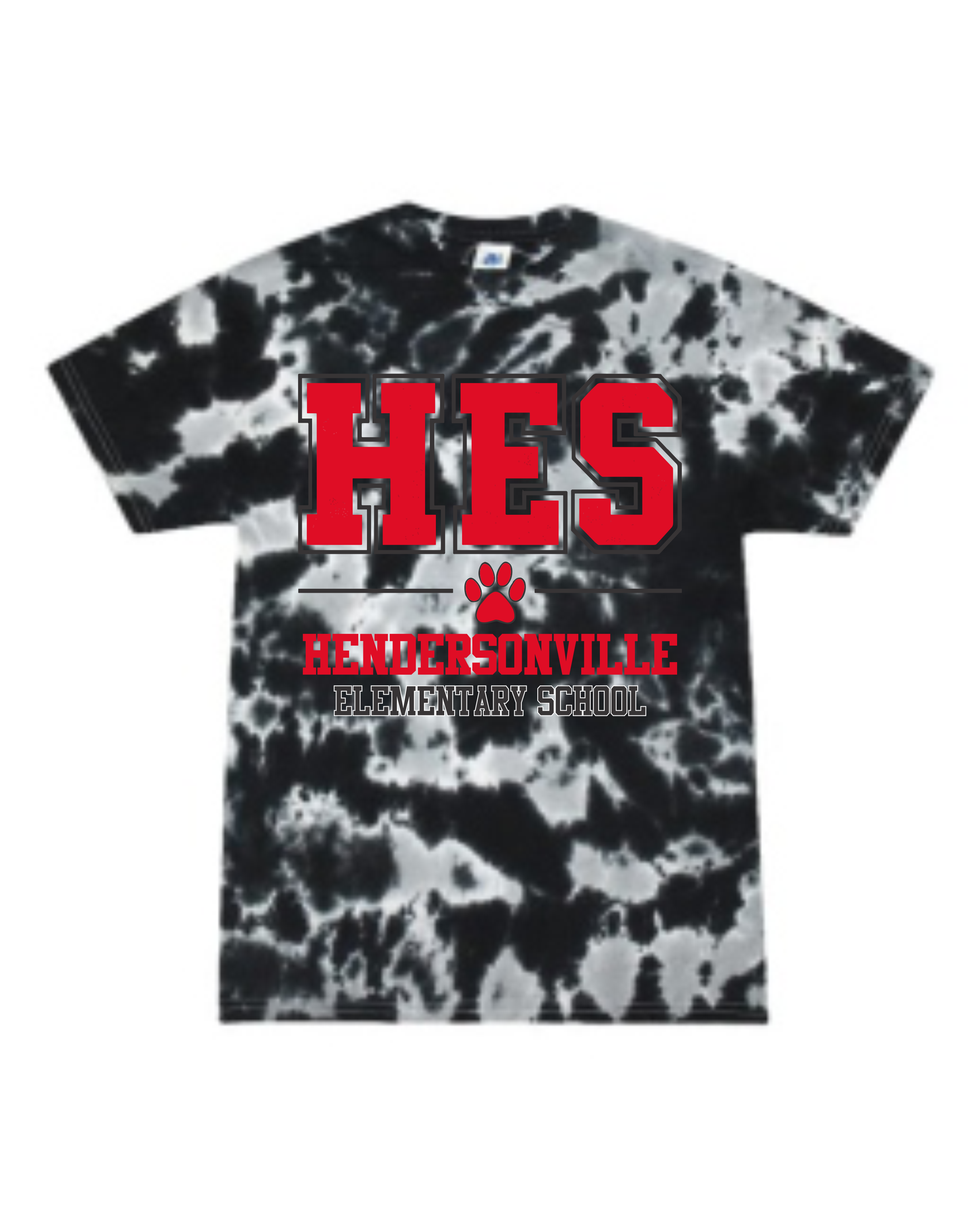 Hendersonville Elementary - HES Collegiate - Adult Tie-Dye Short Sleeve Tee