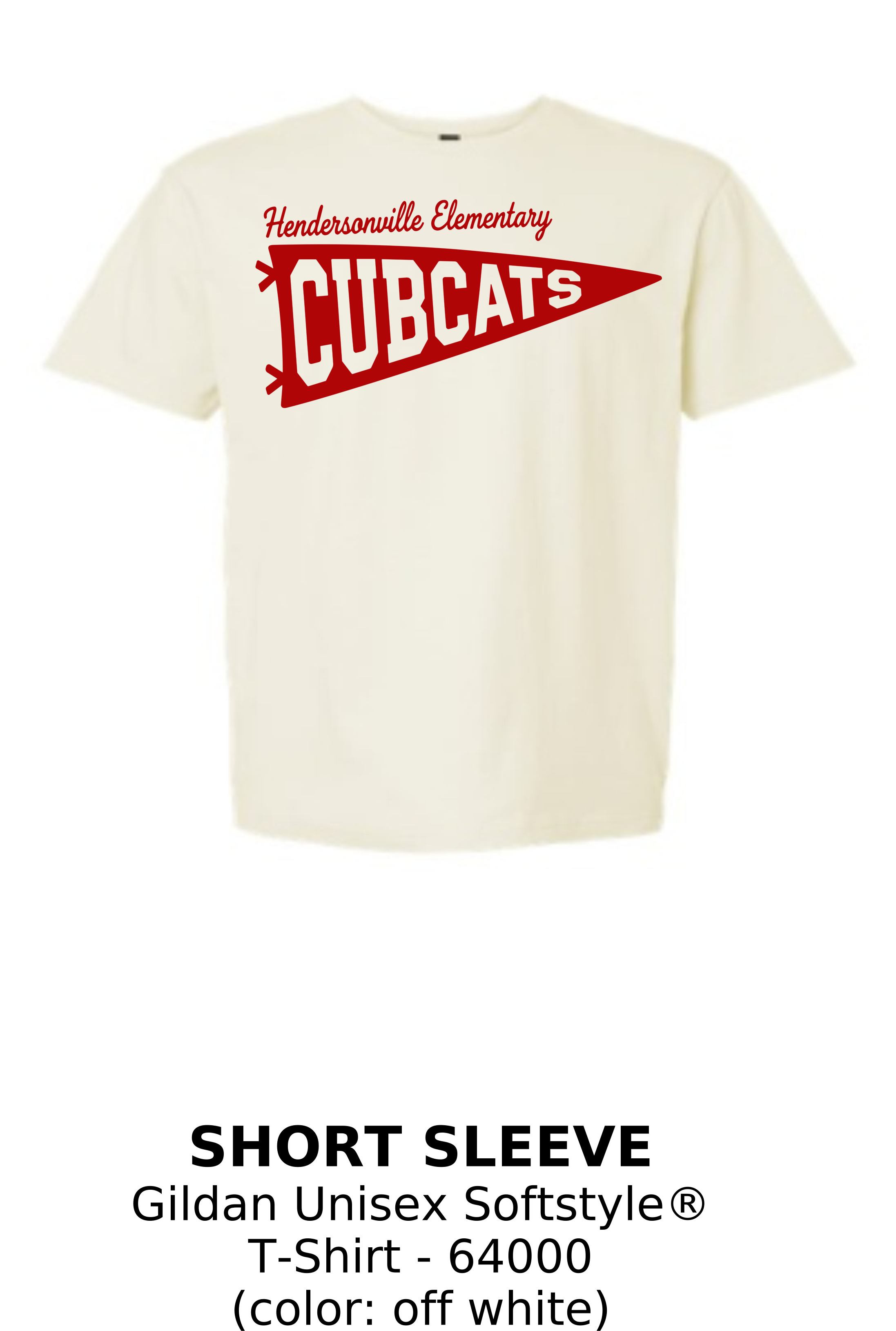 Hendersonville Elementary - Cubcats Pennant - Adult Short Sleeve Tee