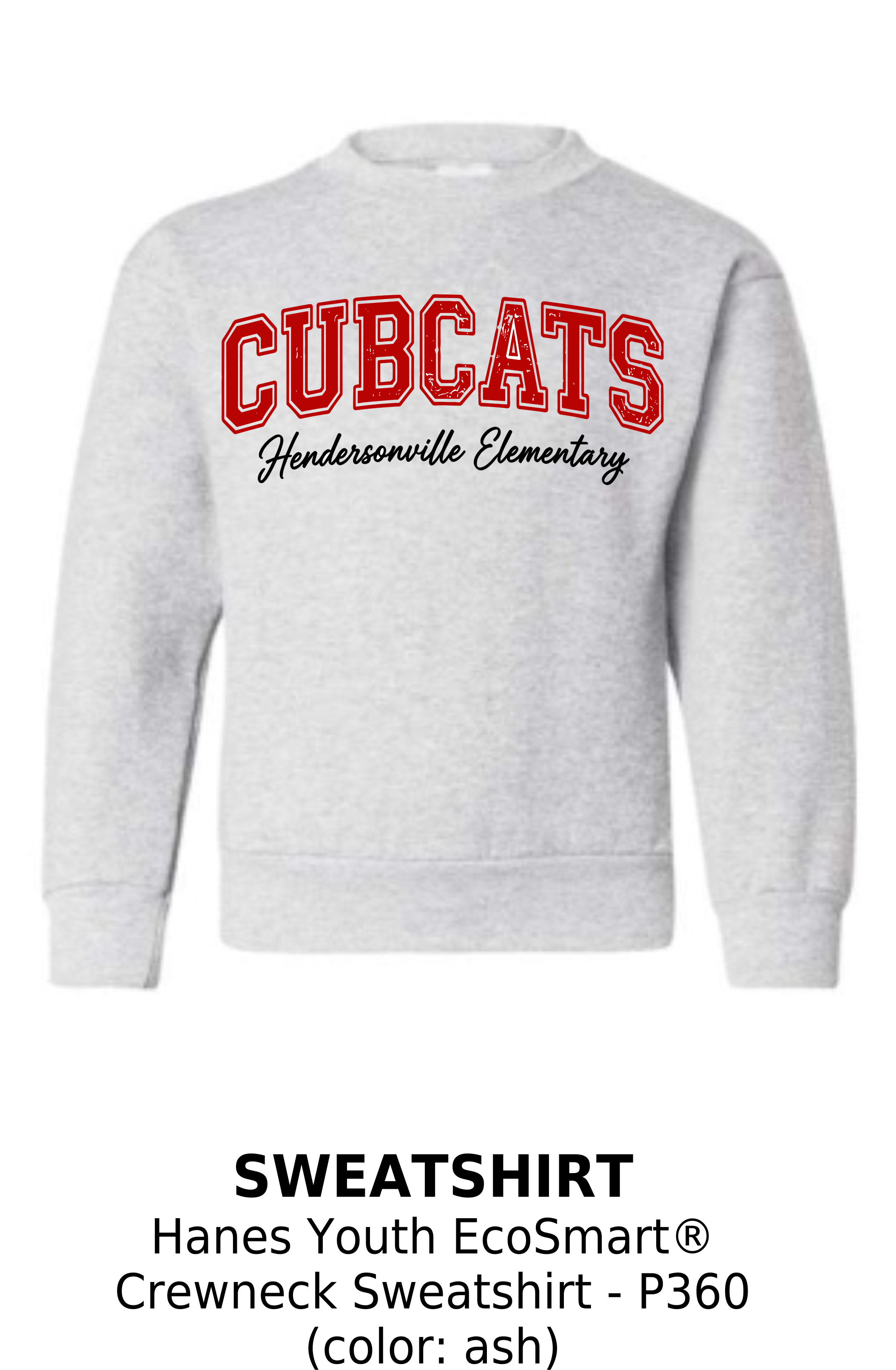Hendersonville Elementary - Cubcats Collegiate - Youth Crewneck Sweatshirt