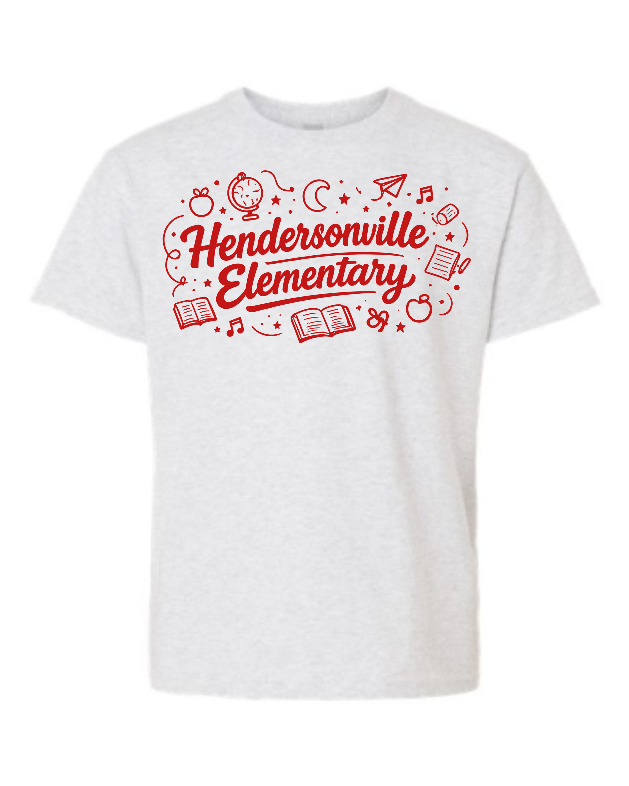 Hendersonville Elementary - Hendersonville Elementary Icons - Youth Short Sleeve Tee - Ash