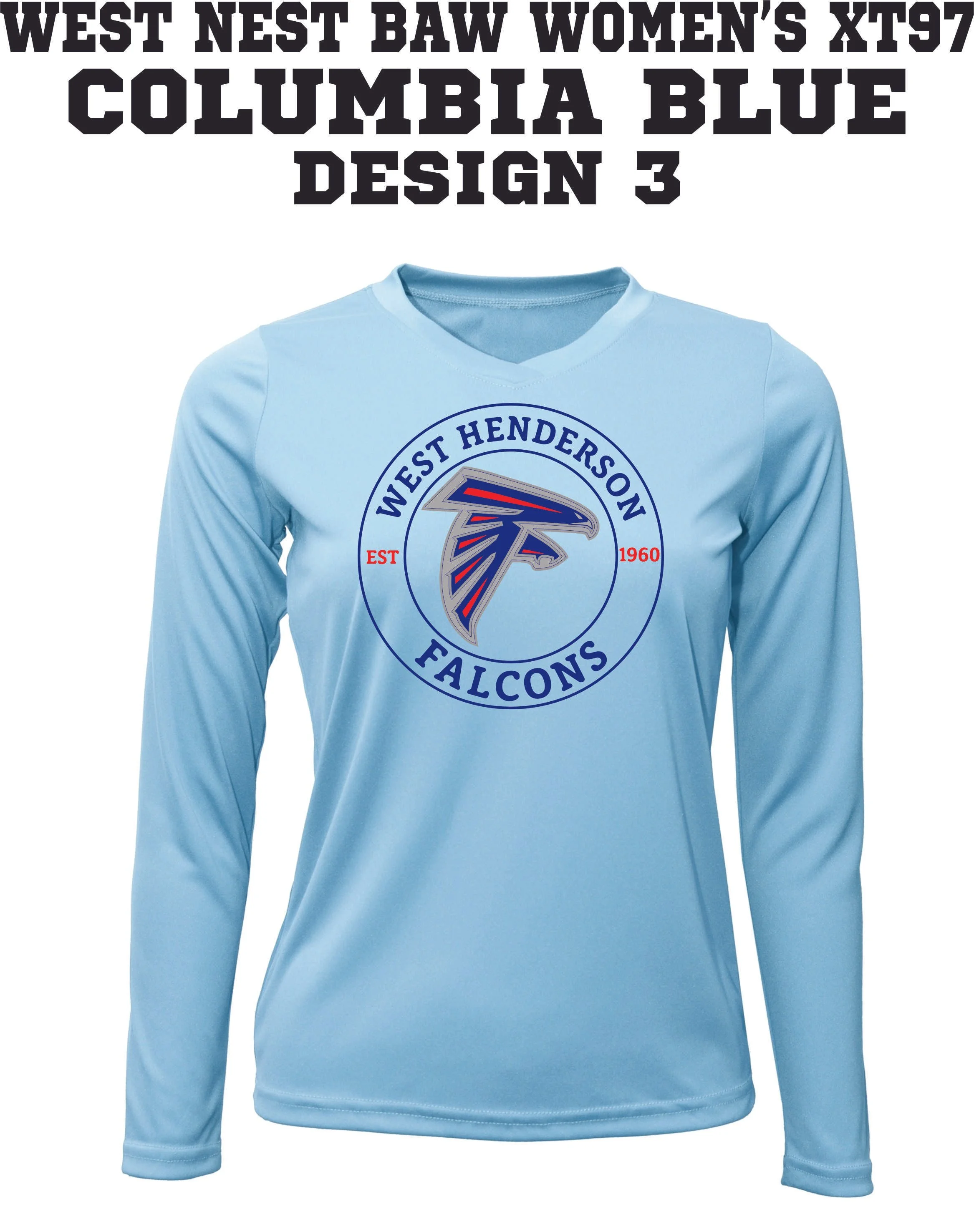 WEST NEST 2025 - BAW WOMEN'S XT97 LS FISHING SHIRTS -  COLUMBIA BLUE DESIGN 3