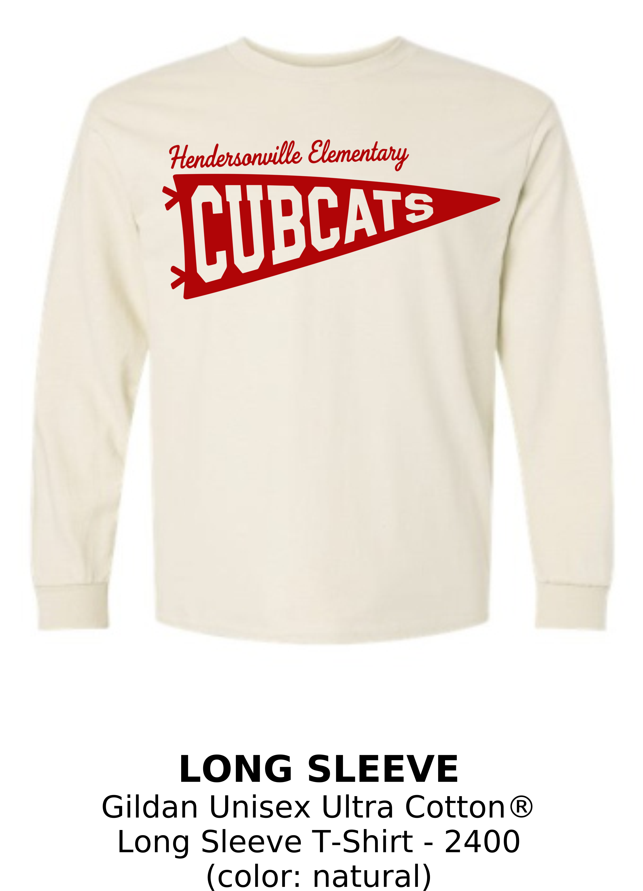 Hendersonville Elementary - Cubcats Pennant - Adult Long Sleeve Tee