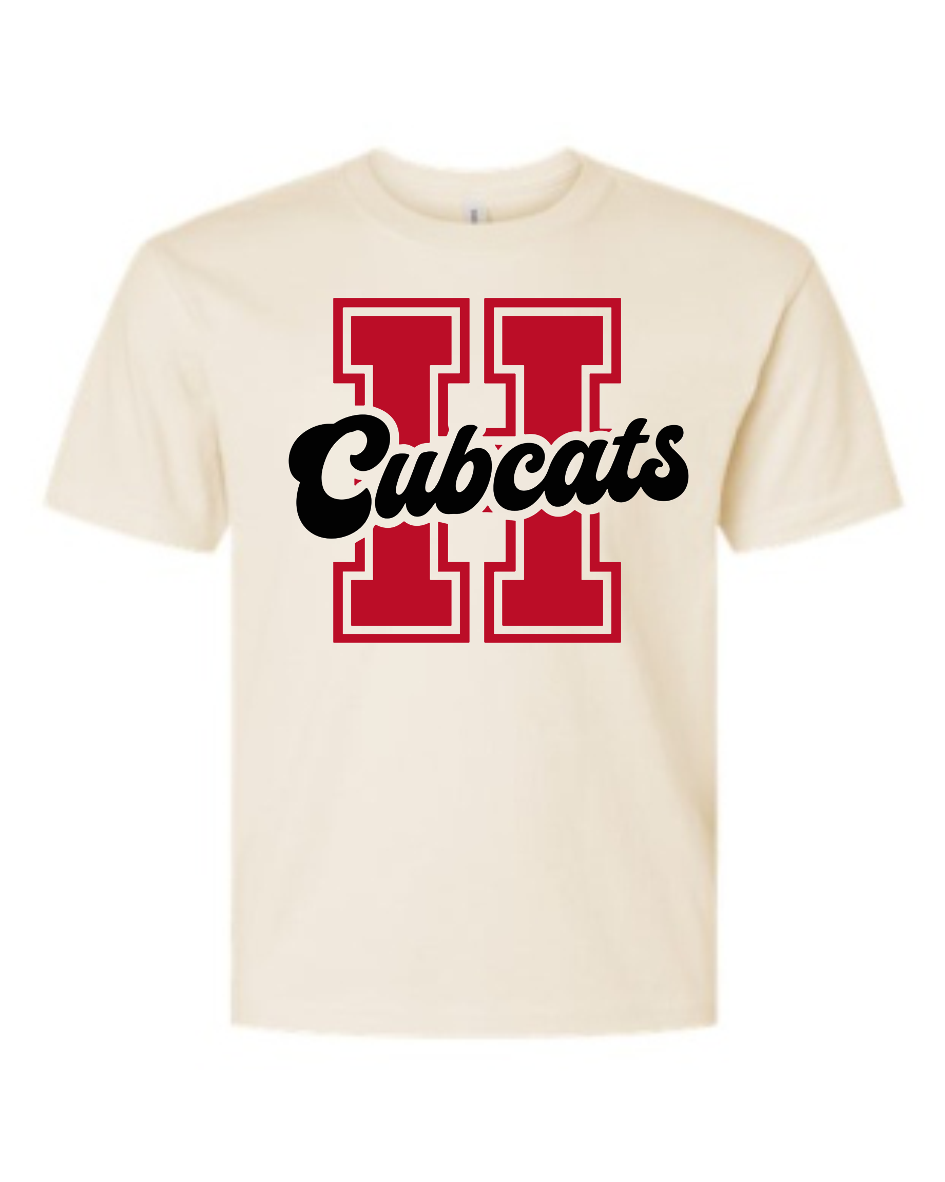 Hendersonville Elementary - H Cubcats - Youth Short Sleeve Tee - Vintage White