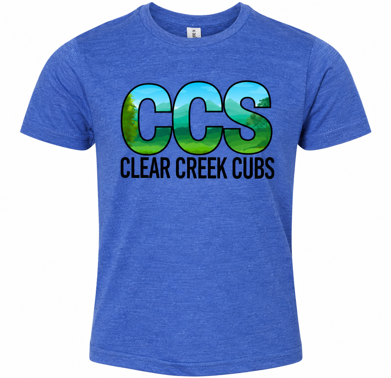 Heather Blue Clear Creek Cubs Shirt.png