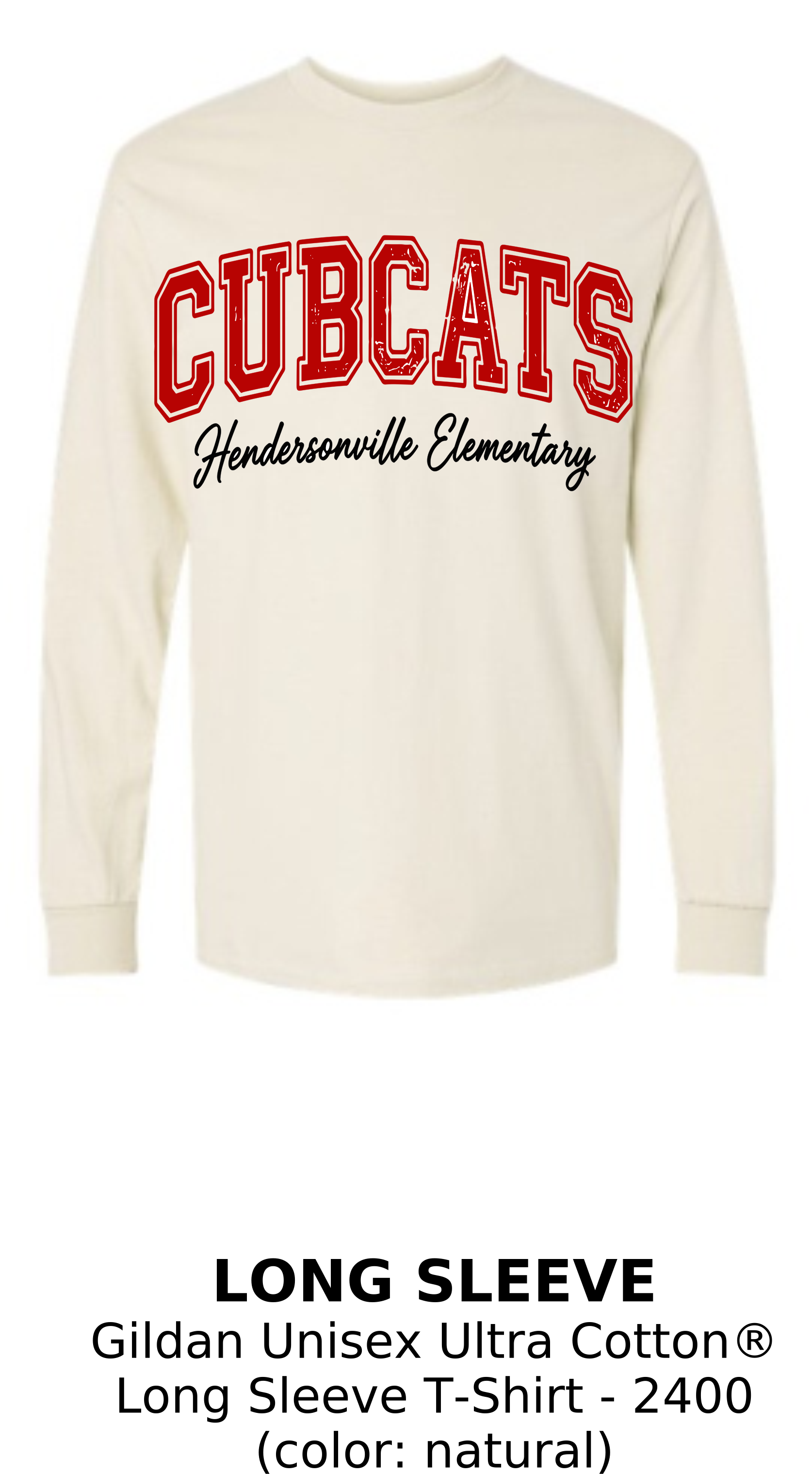 Hendersonville Elementary - Cubcats Collegiate - Adult Long Sleeve Tee
