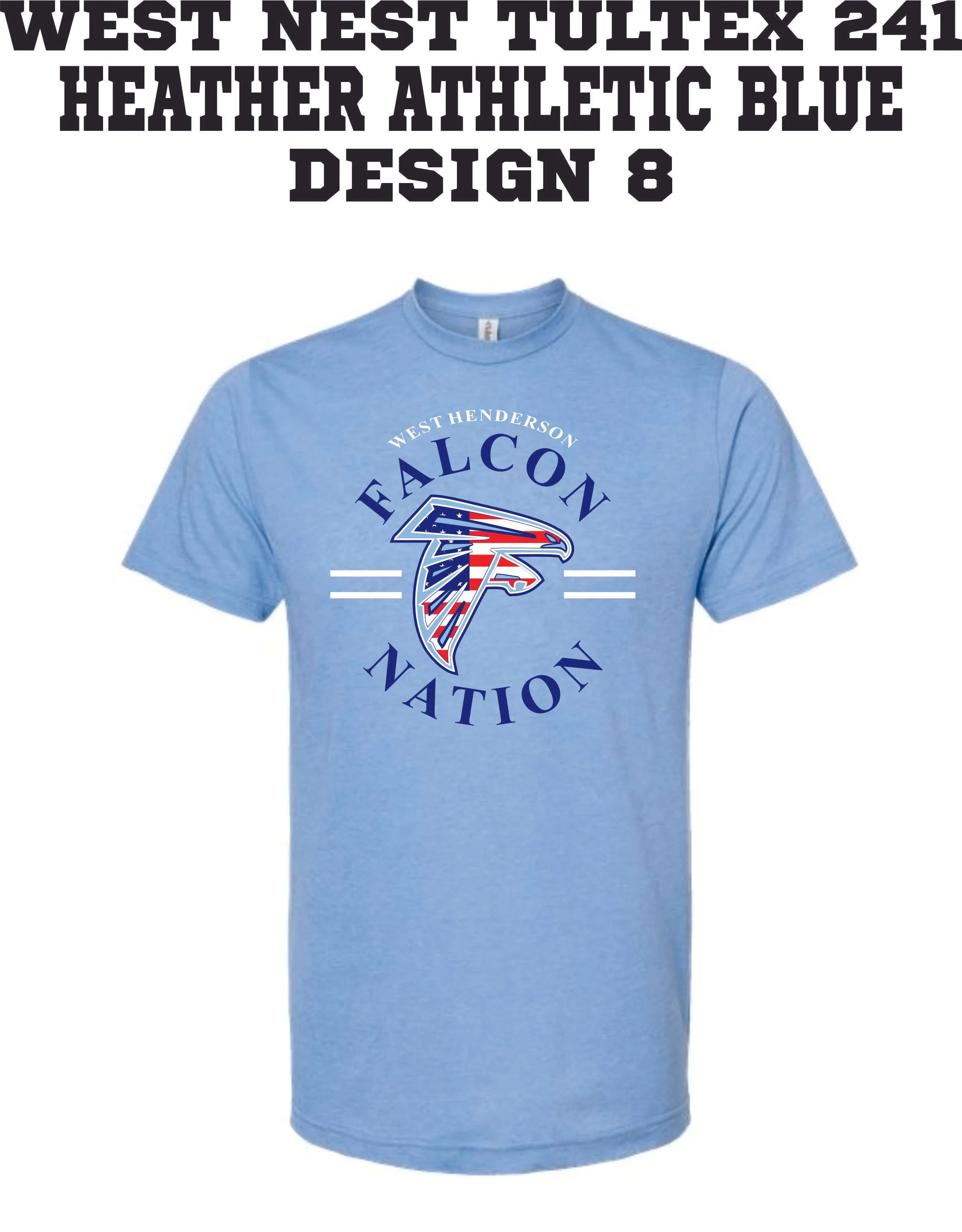 WEST NEST 2025 - TULTEX 241 POLY RICH SS SHIRTS -  HEATHER ATHLETIC BLUE DESIGN 8