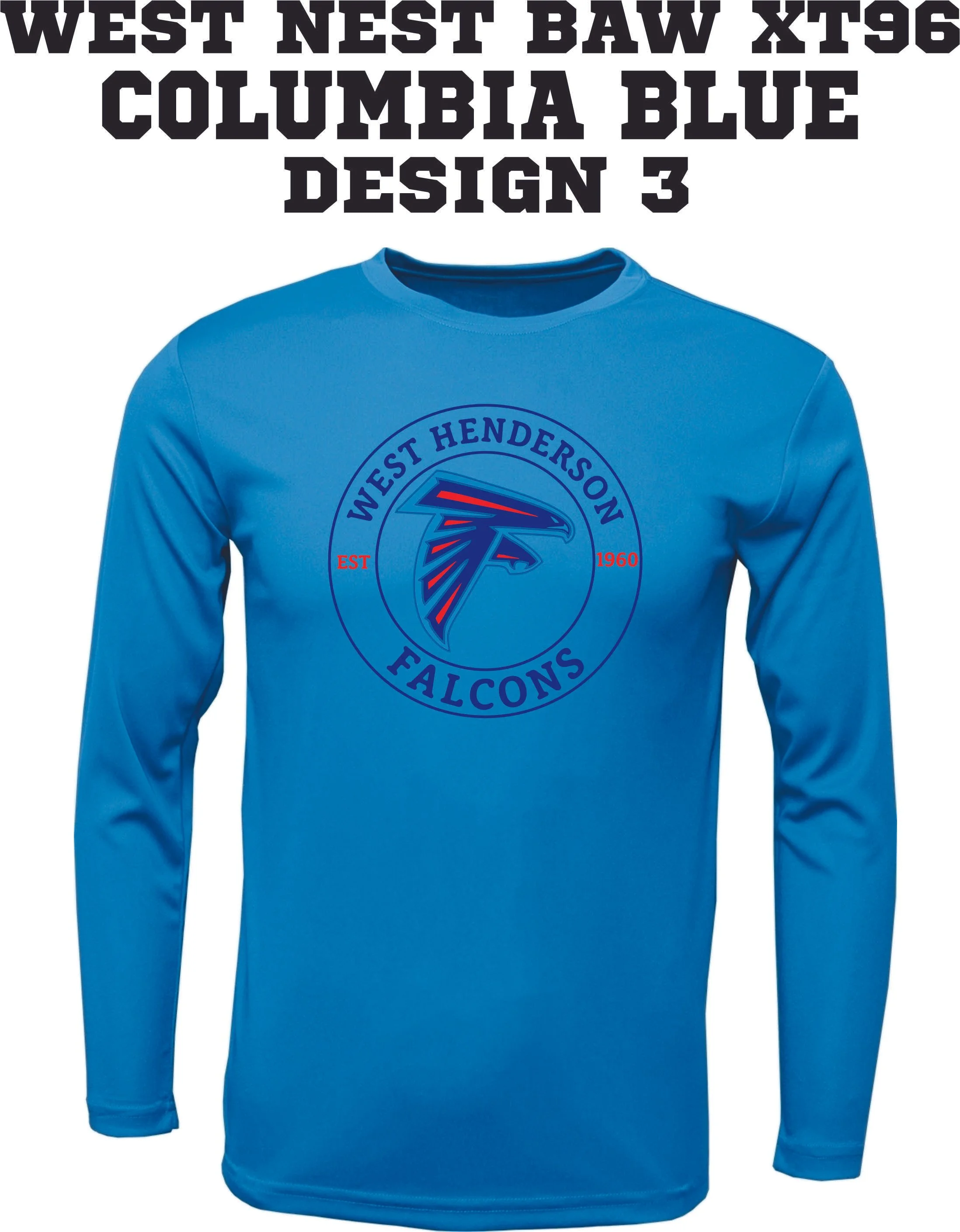WEST NEST 2025 - BAW XT96 LS FISHING SHIRTS -  COLUMBIA BLUE DESIGN 3