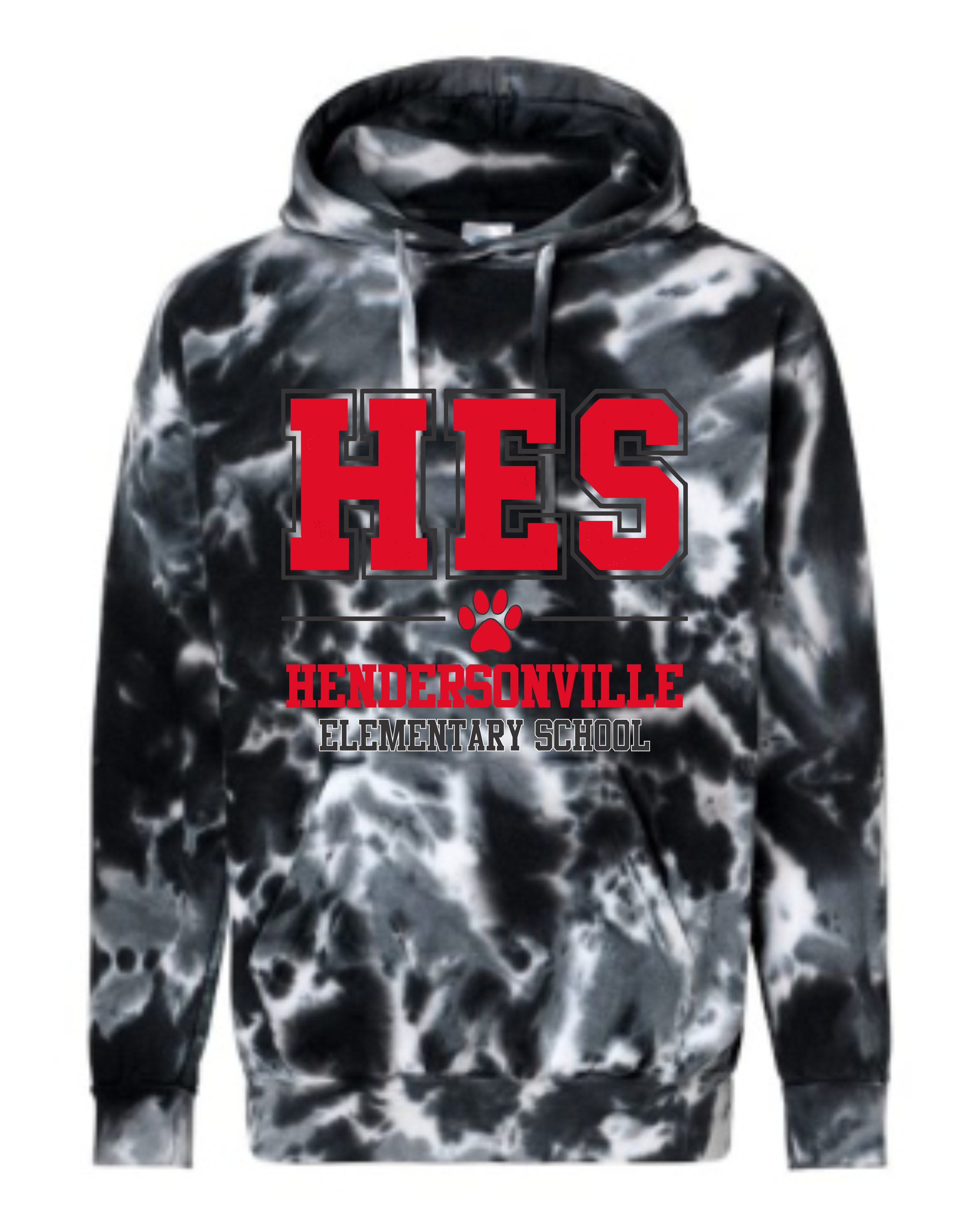 Hendersonville Elementary - HES Collegiate - Youth Tie-Dye Hoodie